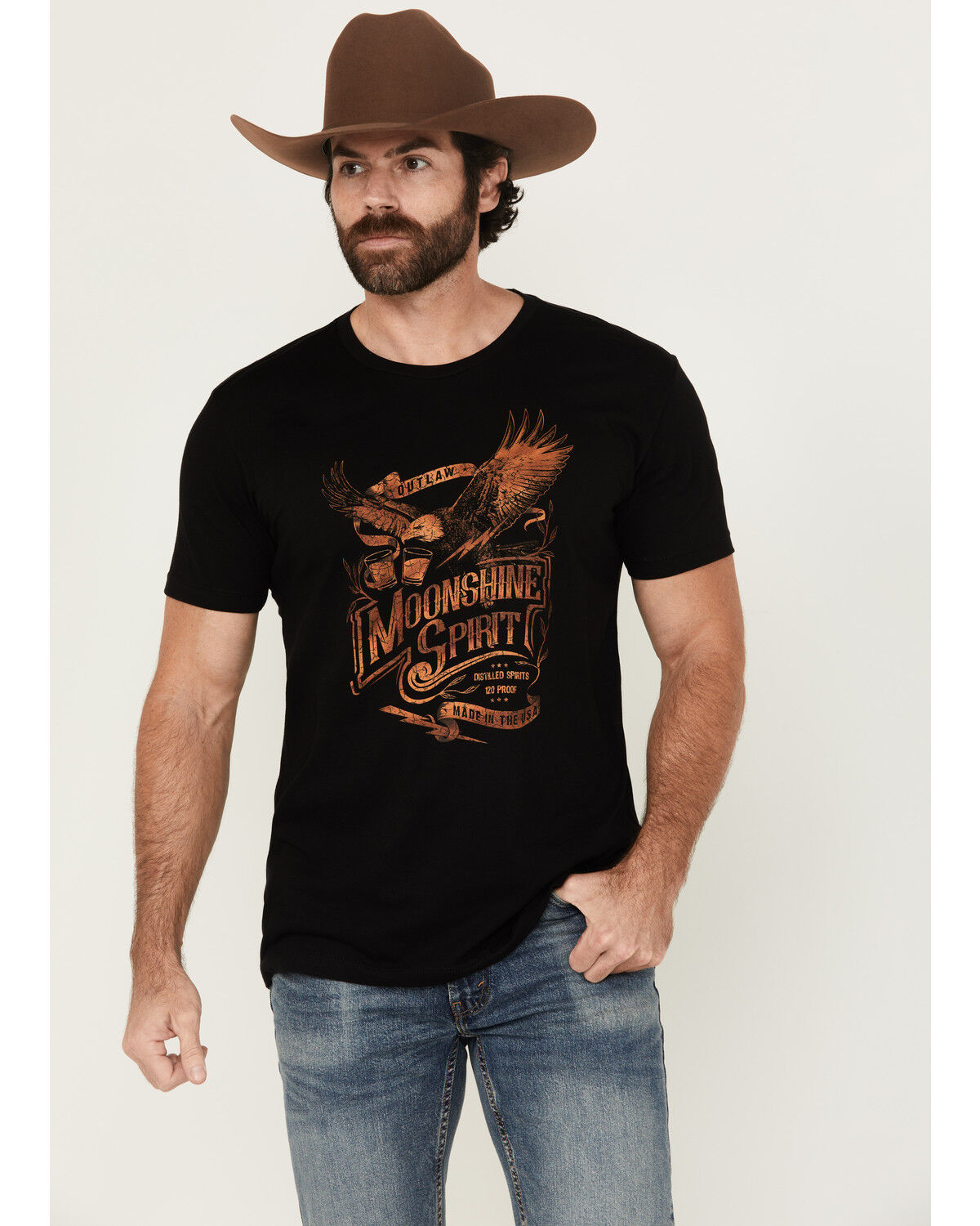 Moonshine Spirit Men's Country Soul Eagle Short Sleeve Graphic T-Shirt