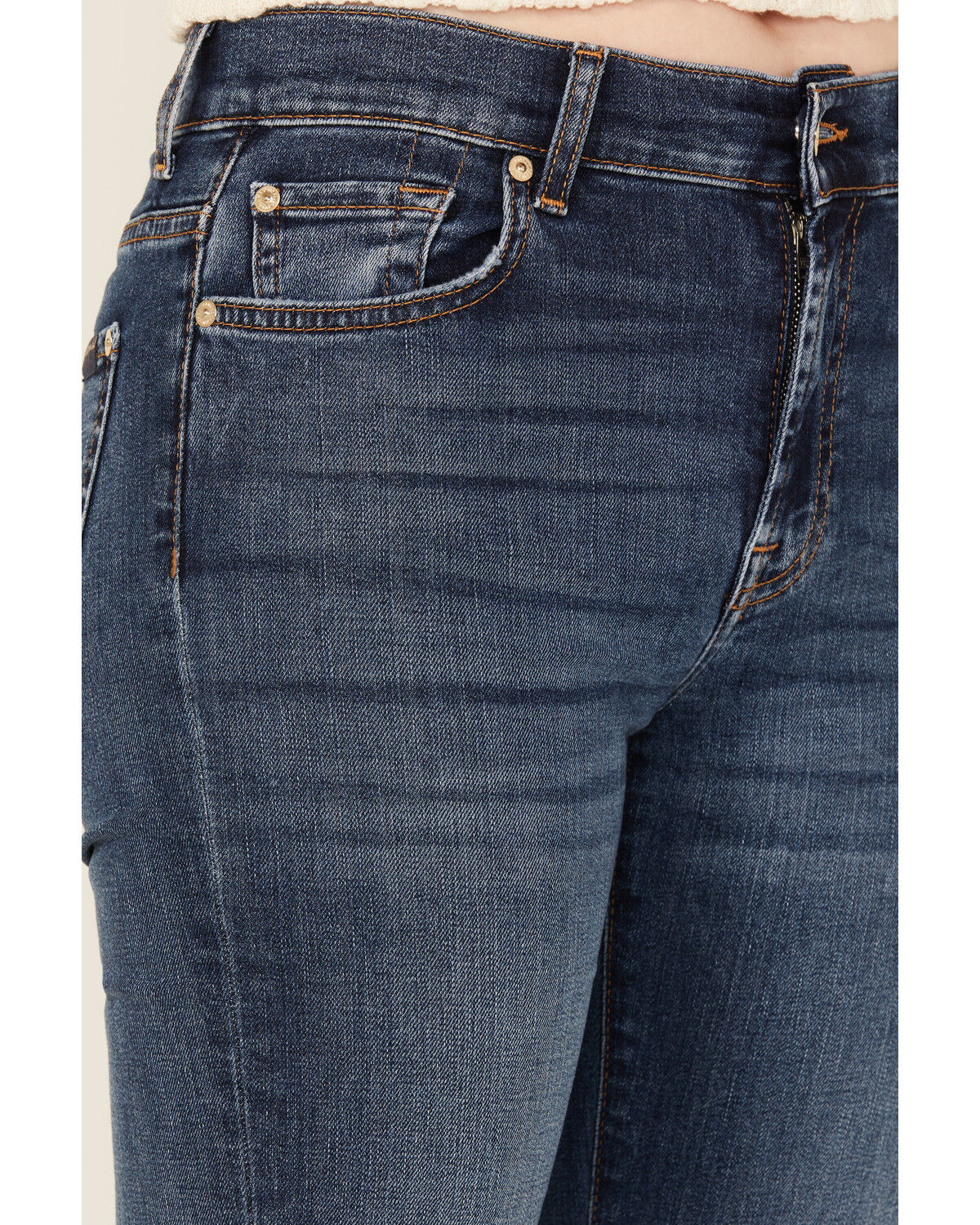 7 For All Mankind Women's Dark Wash Soho Mid Rise Embellished Bootcut Stretch Denim Jeans