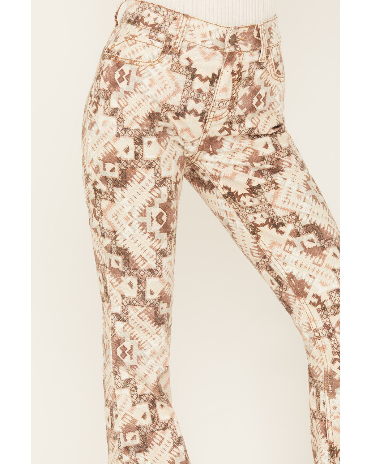 Shyanne Women's High Rise Southwestern Print Stretch Flare Jeans