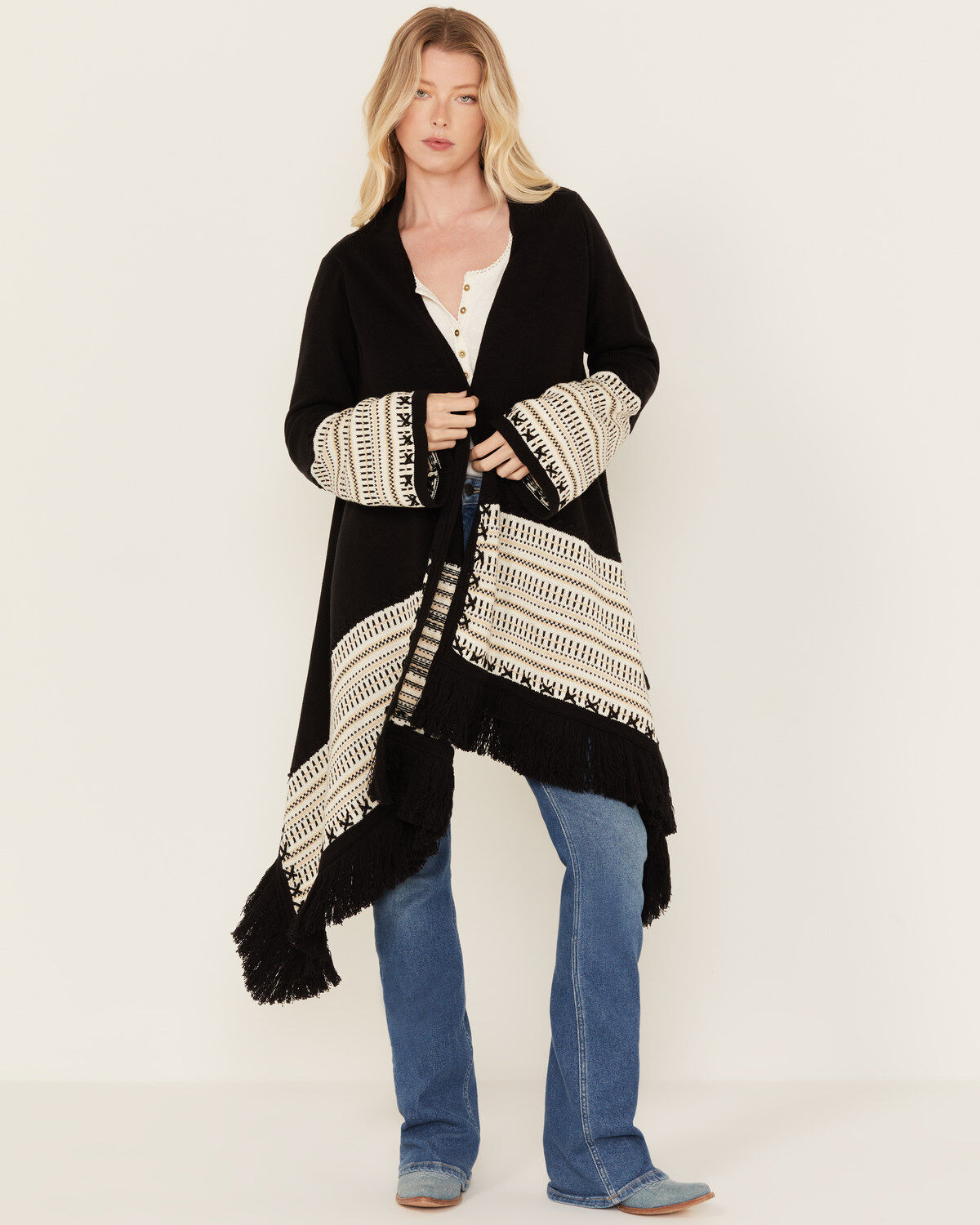 Shyanne Women's Cascade Fringe Border Cardigan