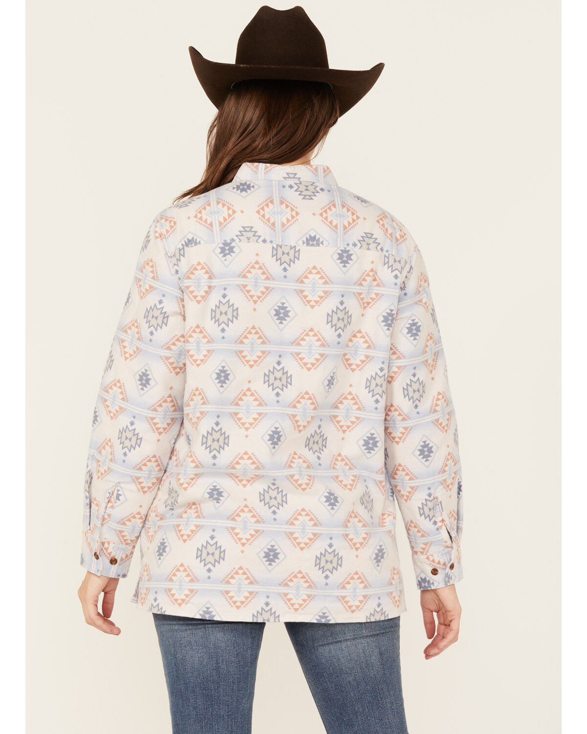 Ely Walker Women's Southwestern Print Sherpa Lined Flannel