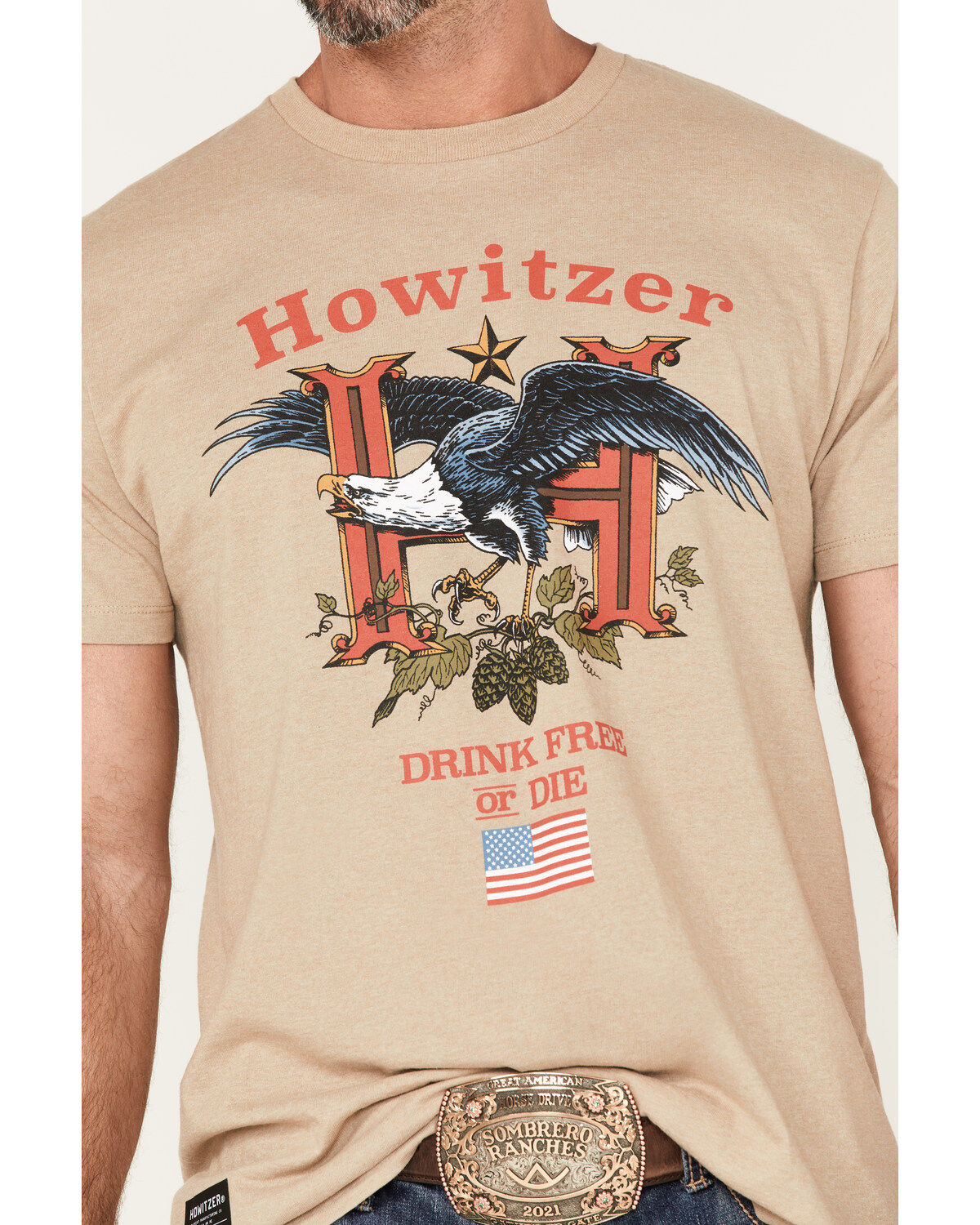 Howitzer Drink Free Patriotic Graphic T-Shirt