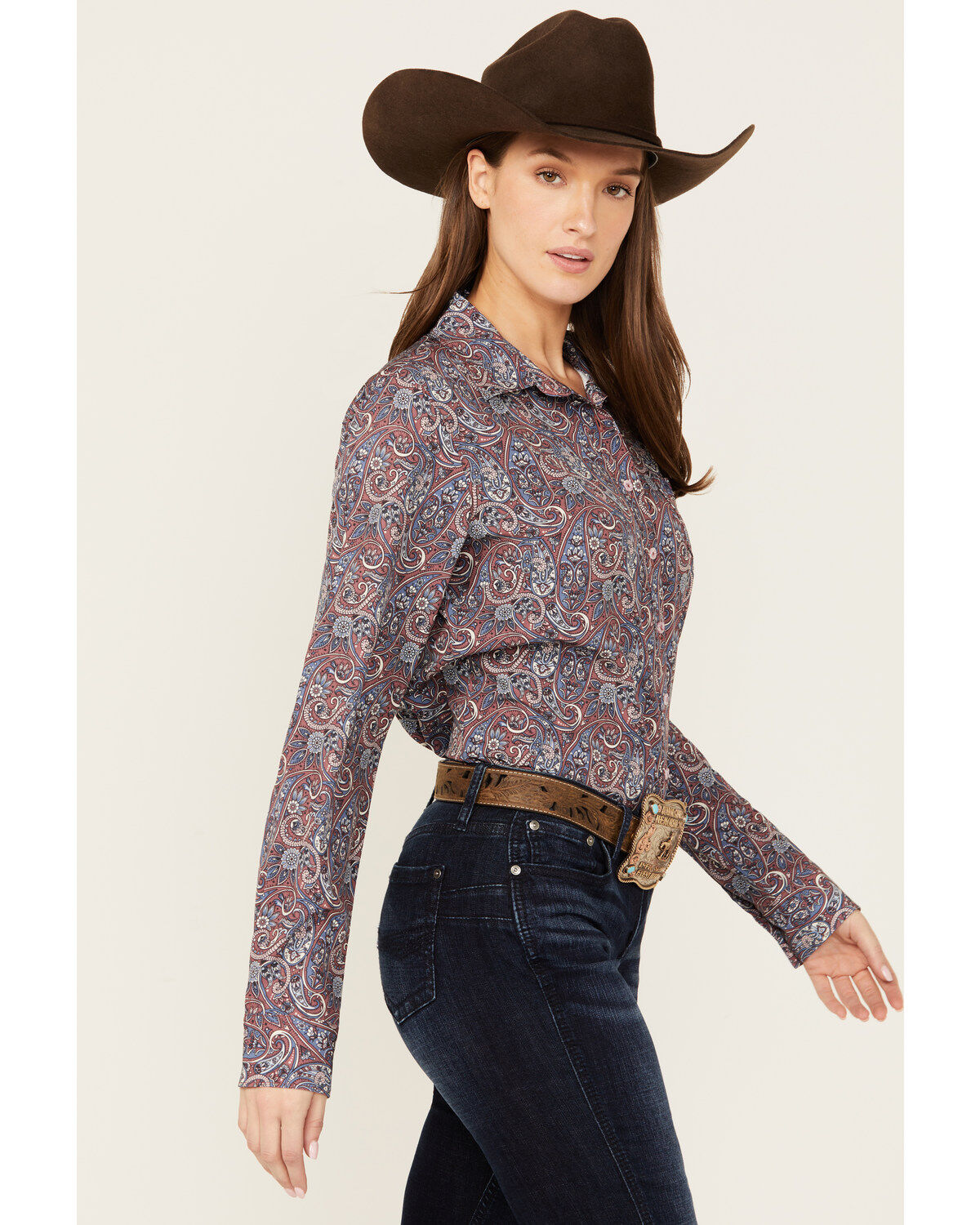 Cinch Women's ARENAFLEX™ Paisley Print Long Sleeve Button-Down Western Shirt