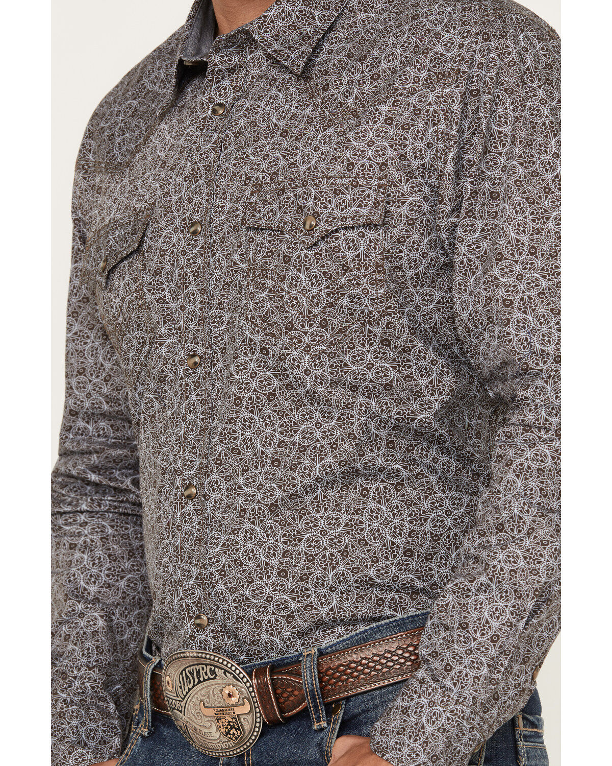 Cody James Men's Down Range Medallion Print Long Sleeve Western Snap Shirt