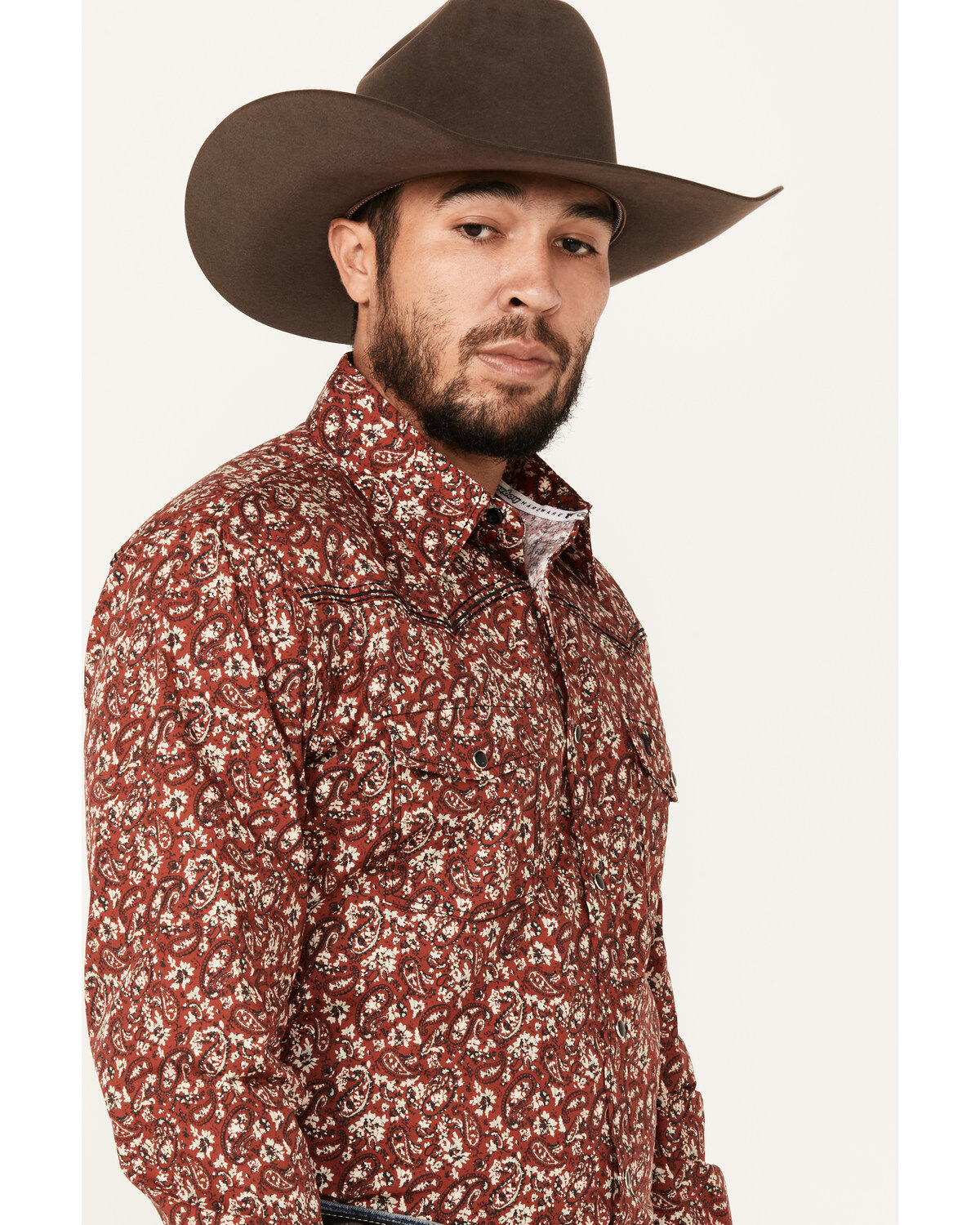 Cowboy Hardware Men's Range Floral Print Long Sleeve Snap Western Shirt