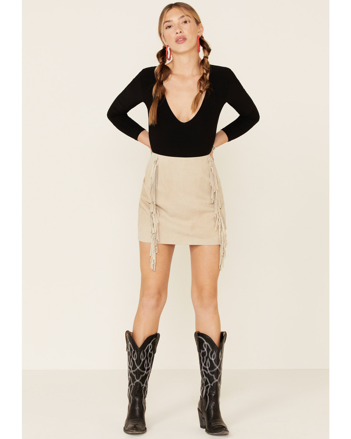 Double D Ranch Women's Gathered Stories Fringe Skirt