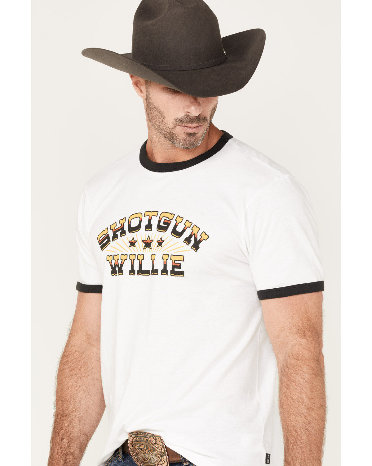Brixton x Willie Nelson Men's Shotgun Graphic Ringer T-Shirt