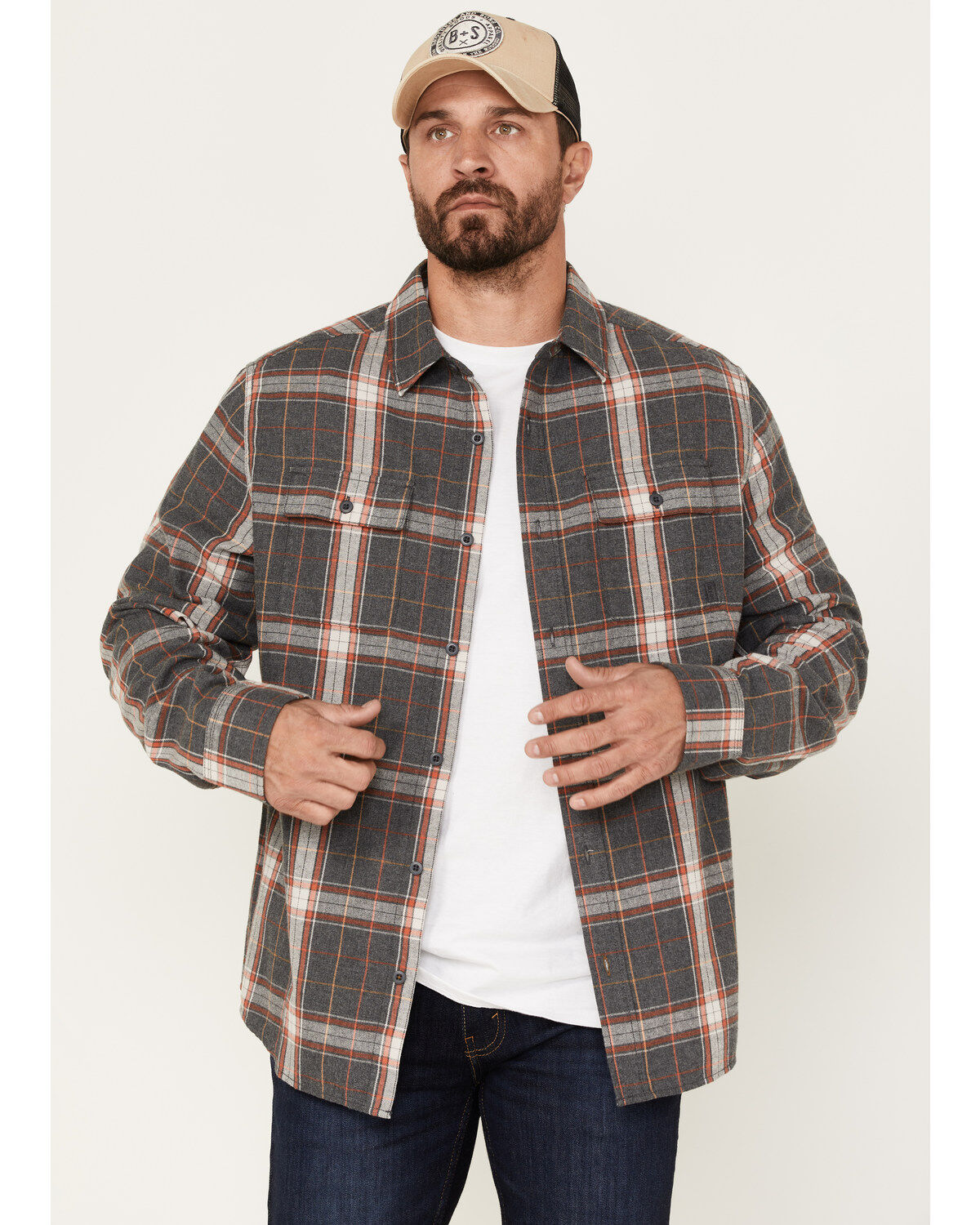 Brothers and Sons Men's Everyday Plaid Print Long Sleeve Button Down Flannel Shirt