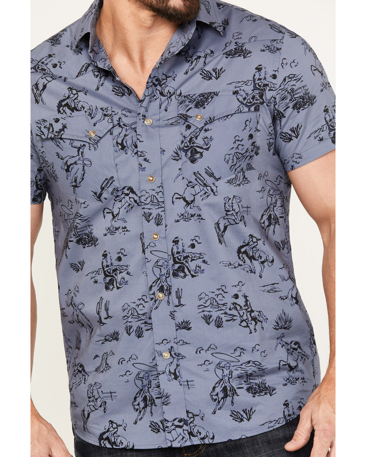 Pendleton Men's Laramie Cowboy Print Short Sleeve Snap Western Shirt