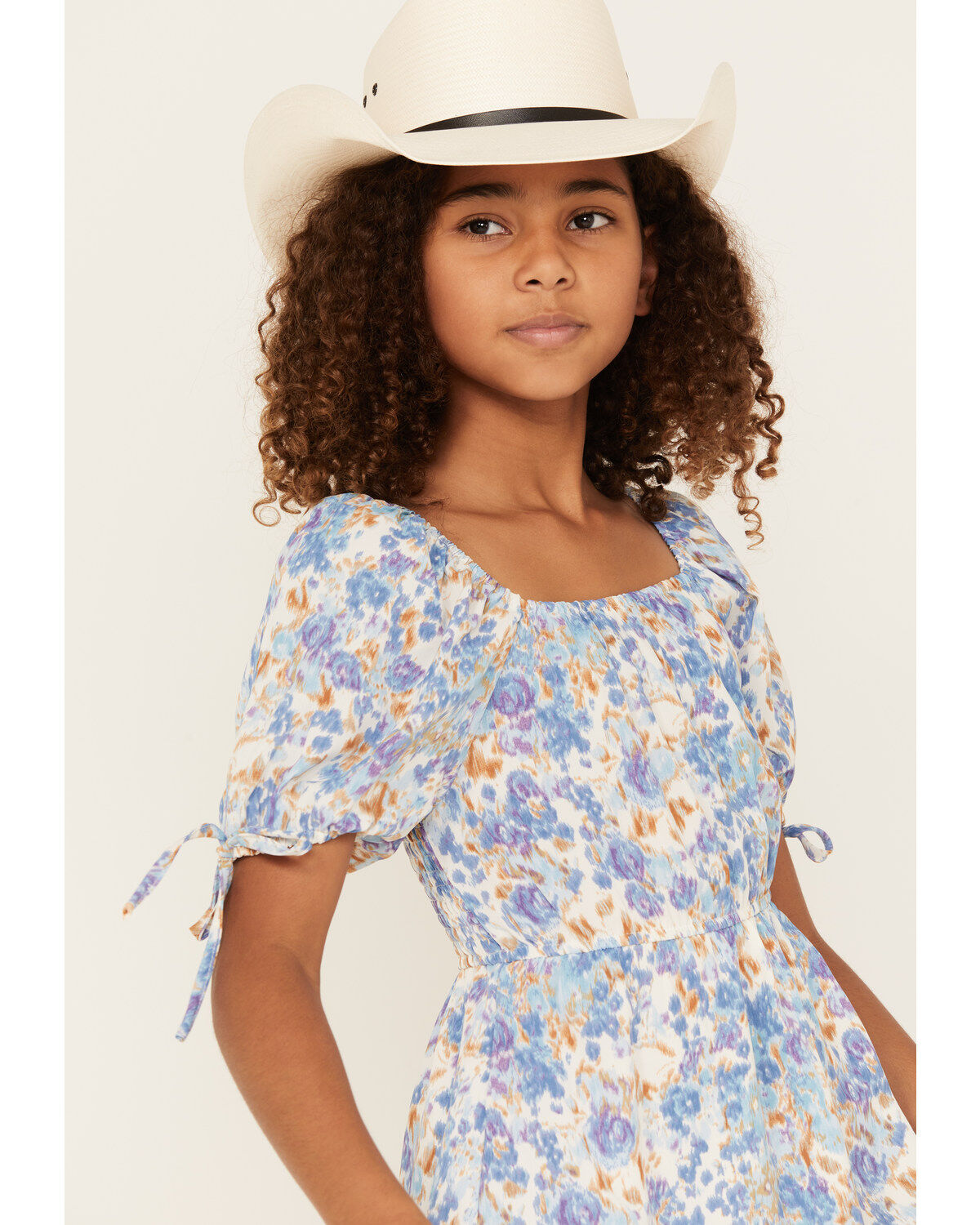 Hayden Girls' Floral Print Puff Sleeve Mini Dress