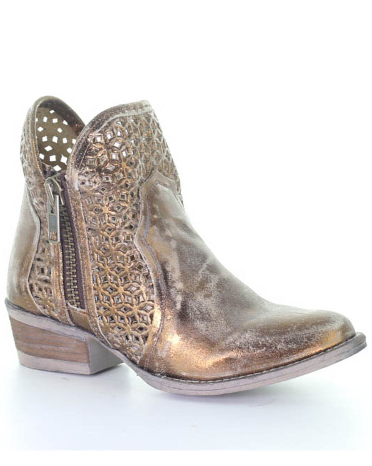 Circle G Women's Copper Cut Out Fashion Booties - Round Toe