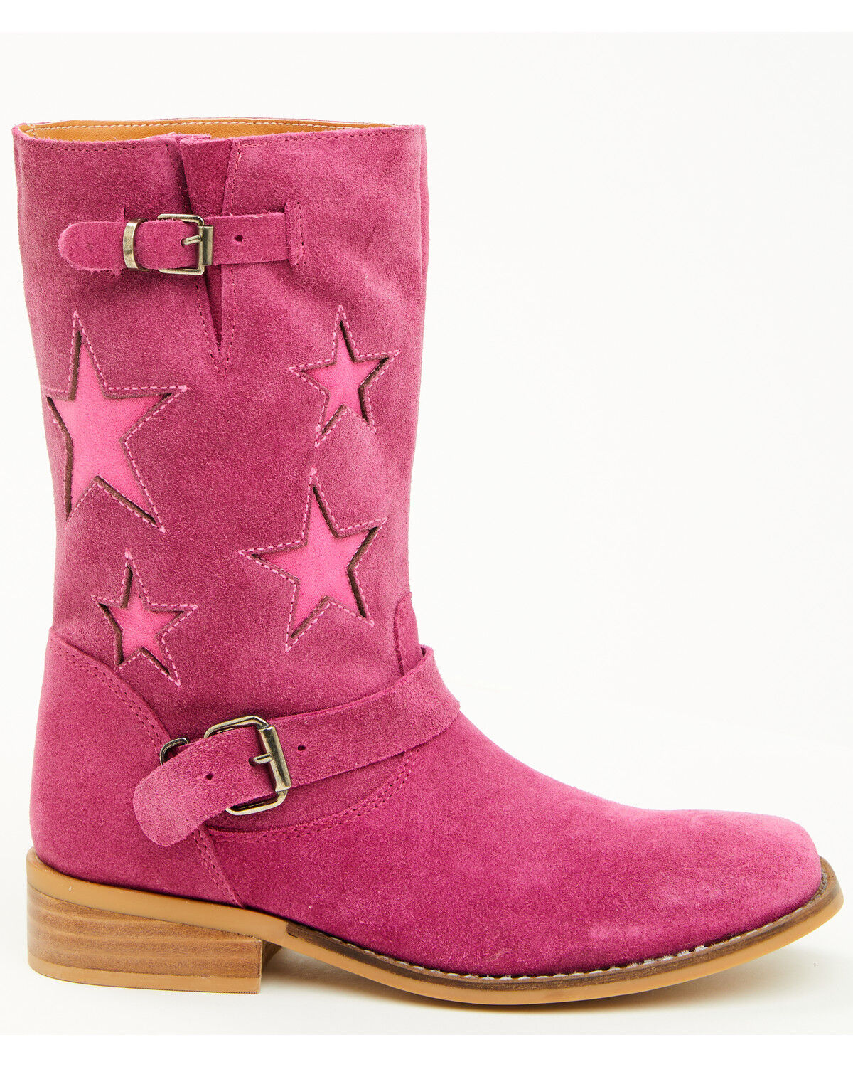 Dingo Girls' Blacklist Star Inlay Harness Boots - Square Toe