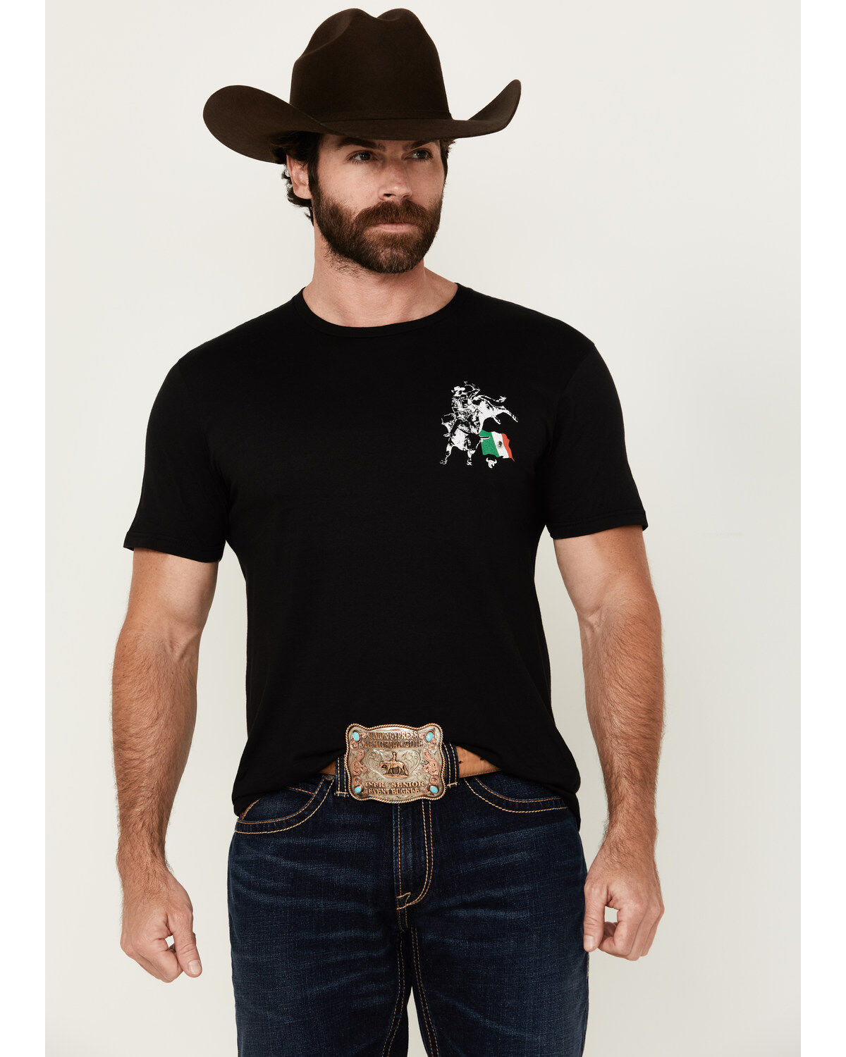 Cowboy Hardware Men's Mexico Flag Short Sleeve Graphic T-Shirt