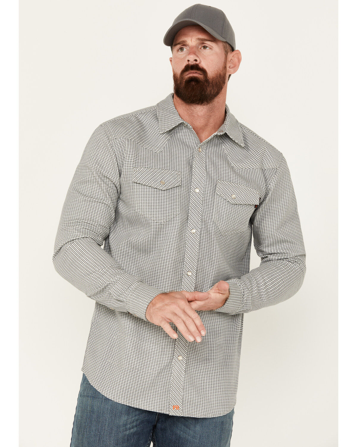 Cody James Men's FR Midweight Printed Long Sleeve Pearl Snap Work Shirt