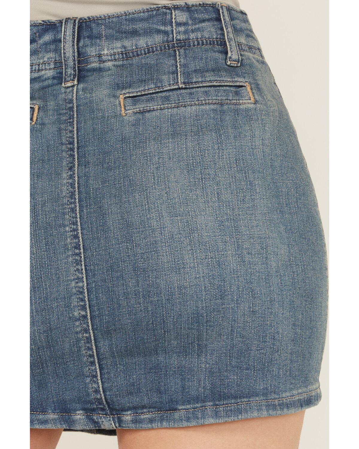 Free People Women's Daylight Medium Wash Denim Mini Skirt