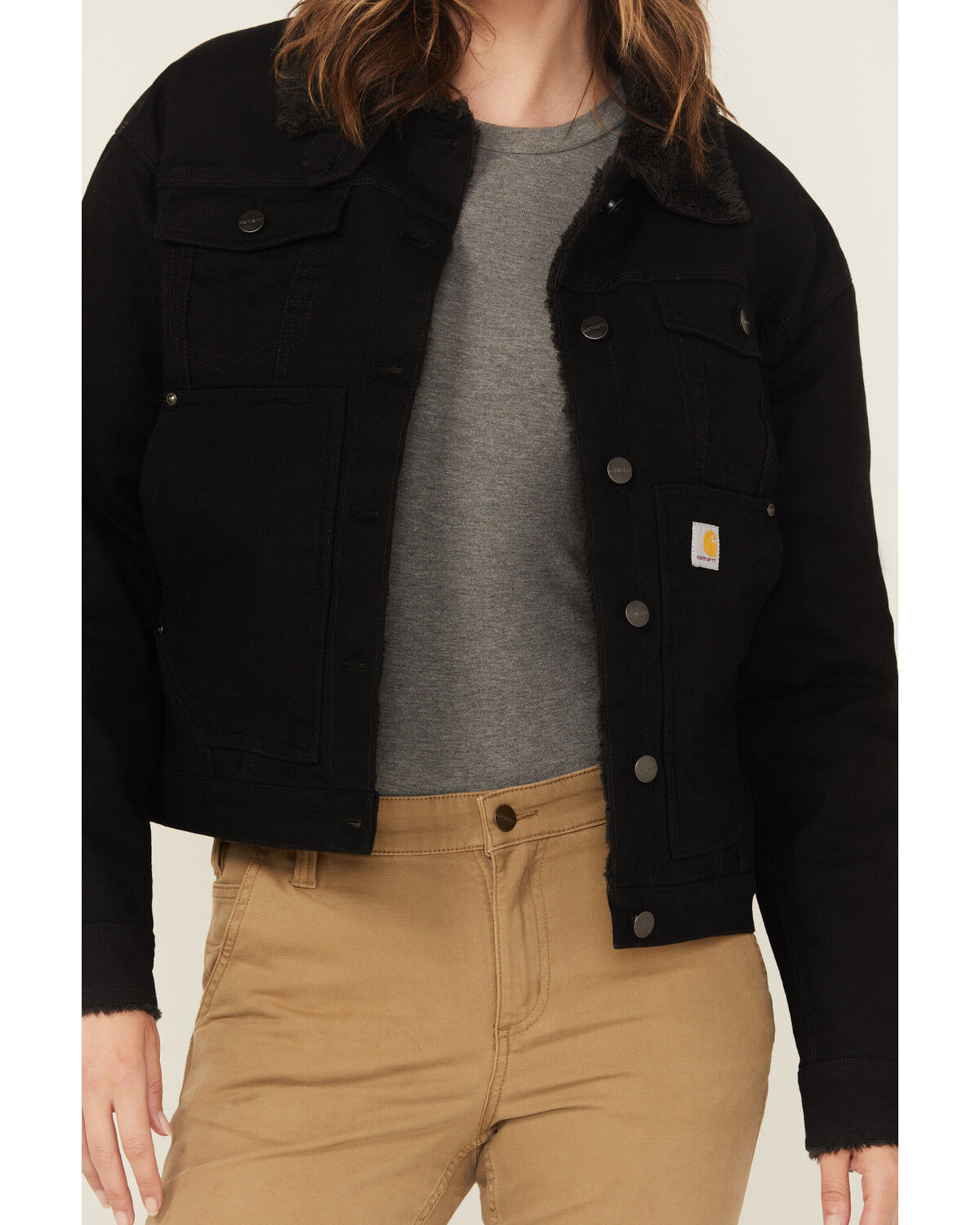 Carhartt Women's Rugged FleX&trade; Loose Fit Canvas Sherpa Lined Work Jacket