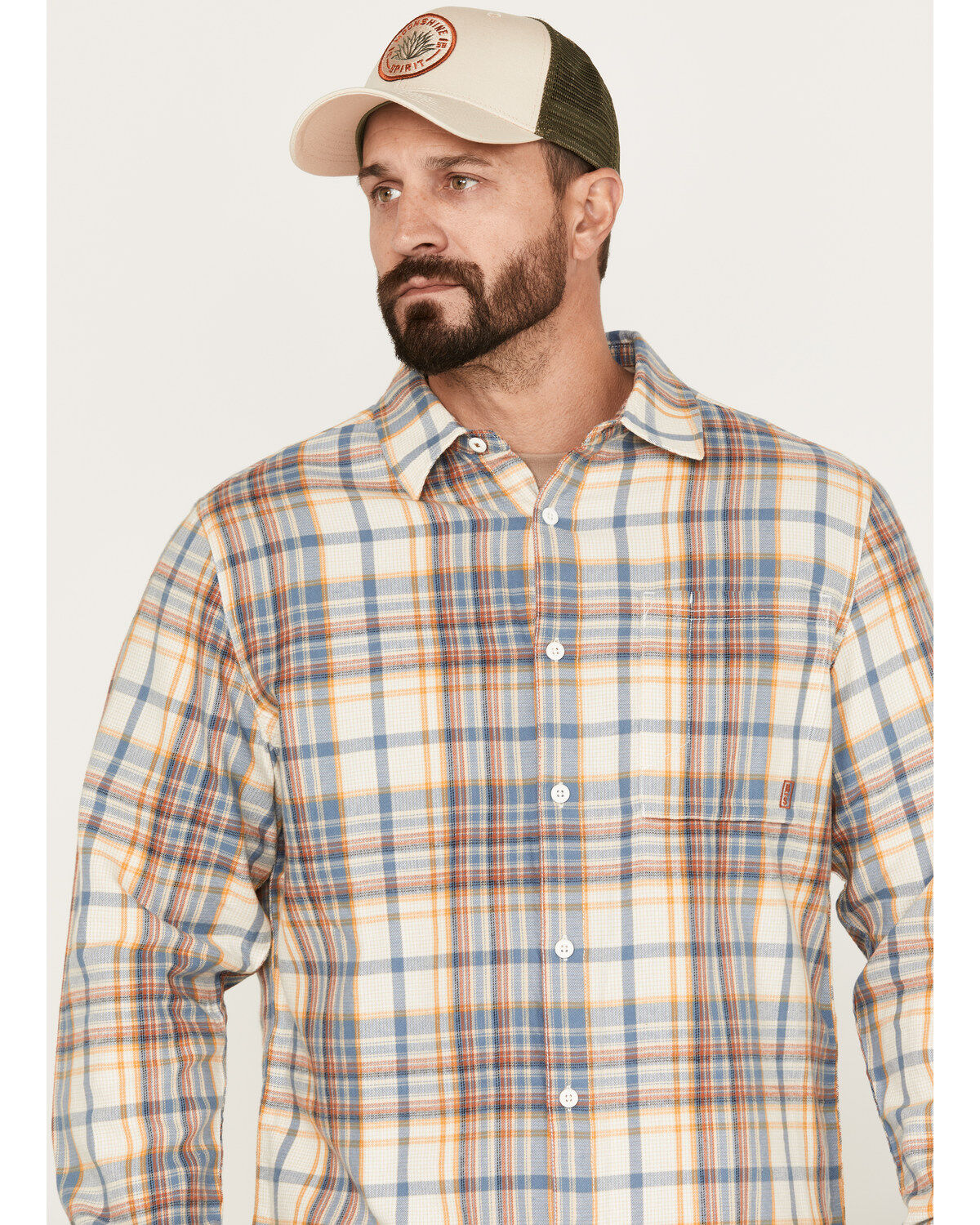 Brothers and Sons Men's Casual Plaid Print Long Sleeve Woven Shirt