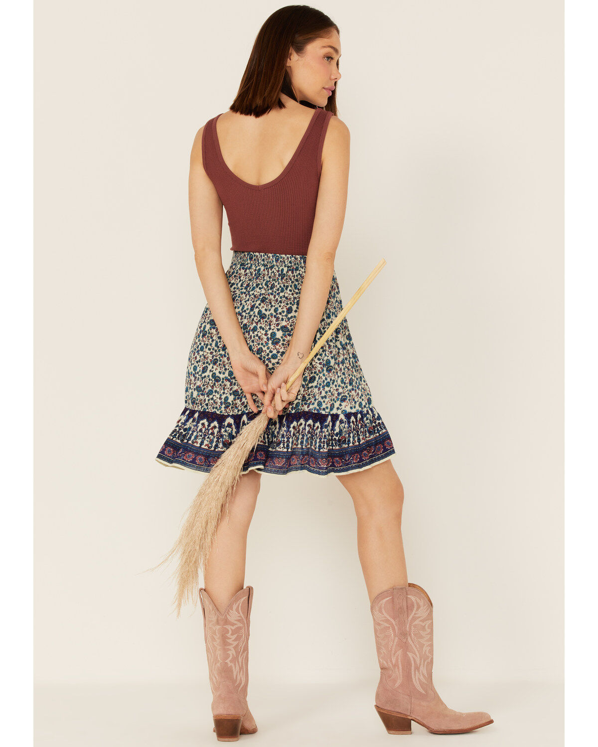 Bila Women's Border Print Wrap Mini Skirt