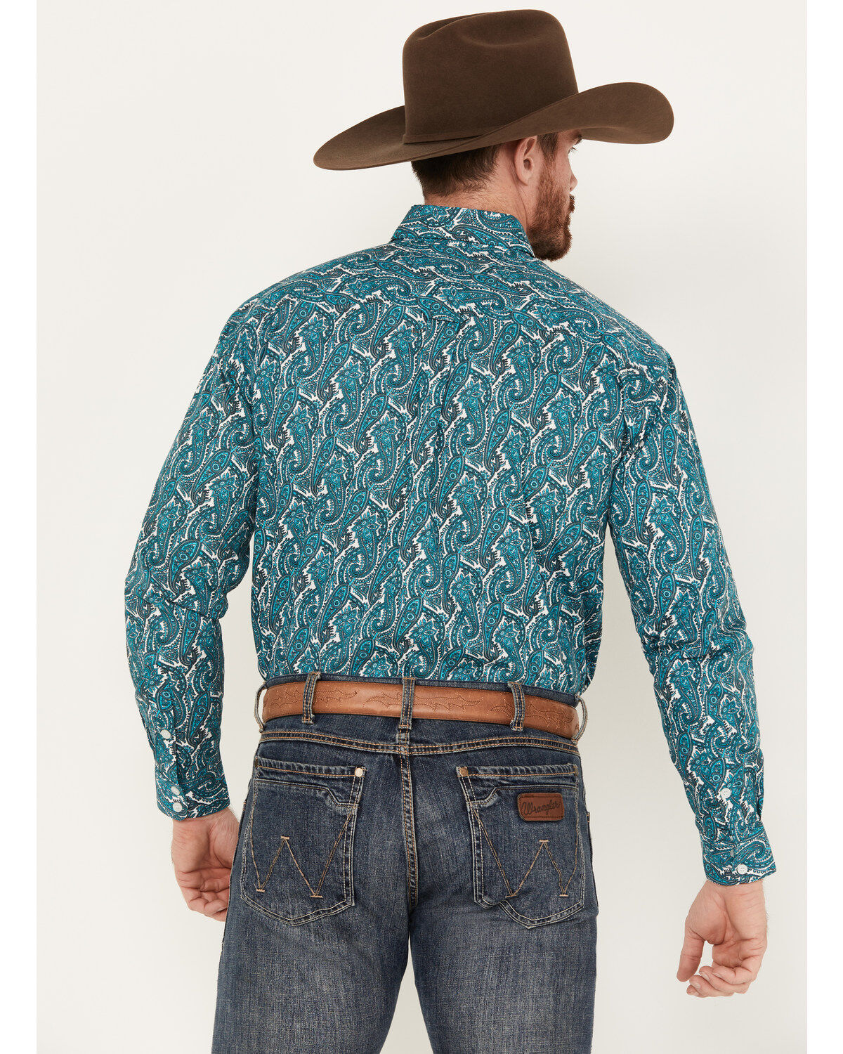 Roper Men's Amarillo Paisley Print Long Sleeve Button-Down Western Shirt