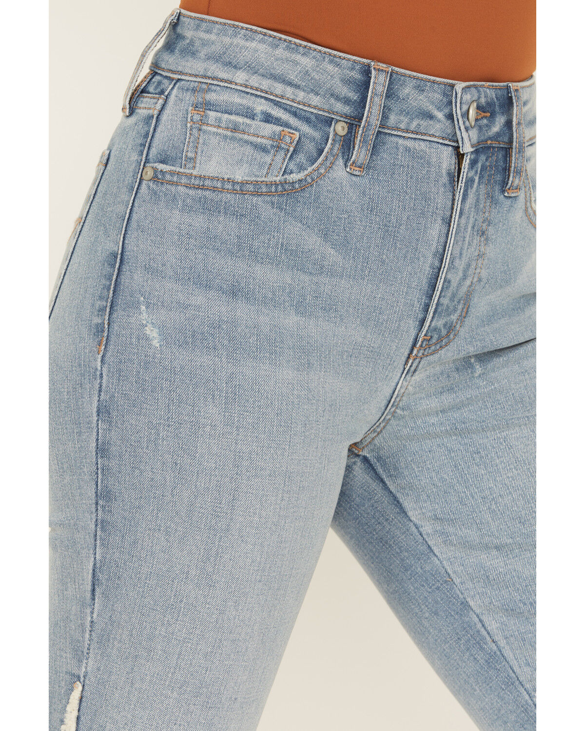 Shyanne Women's Rhone Medium Wash High Rise Flare Comfort Stretch Denim Jeans