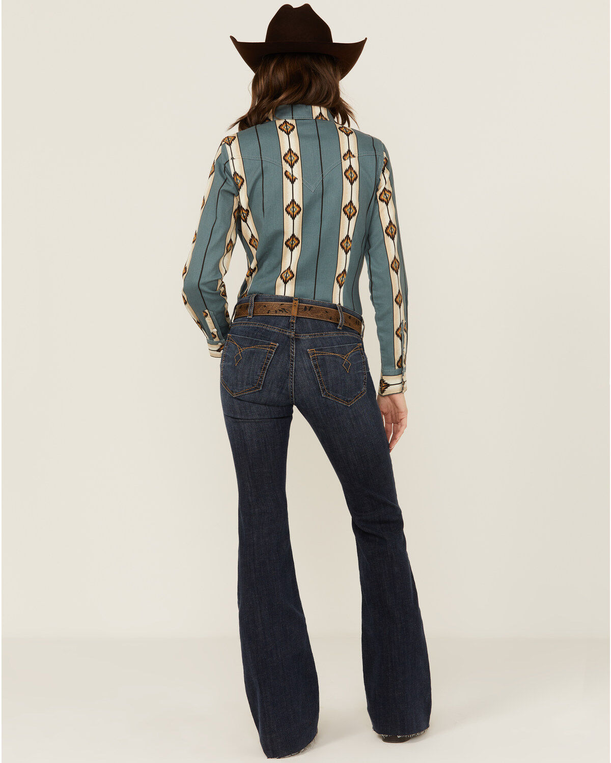 Wrangler Retro Women's Geo Print Long Sleeve Snap Western Shirt