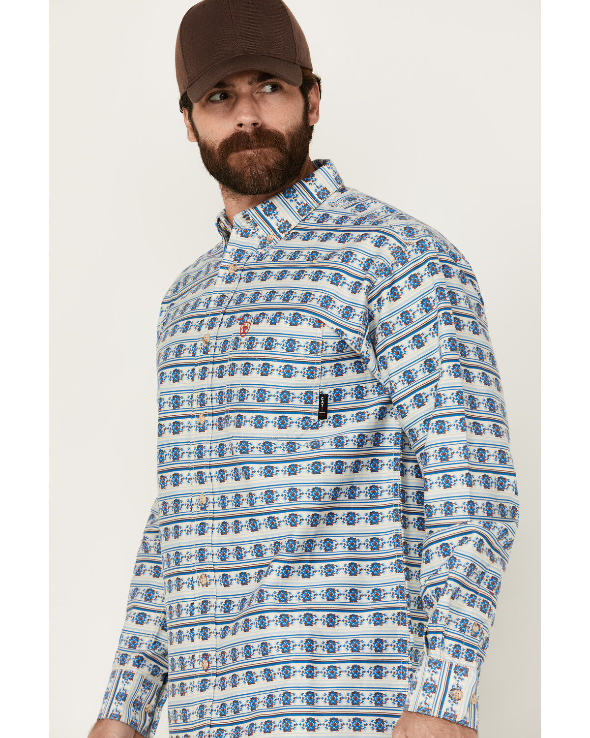 Ariat Men's FR Tenmile Long Sleeve Button-Down Work Shirt