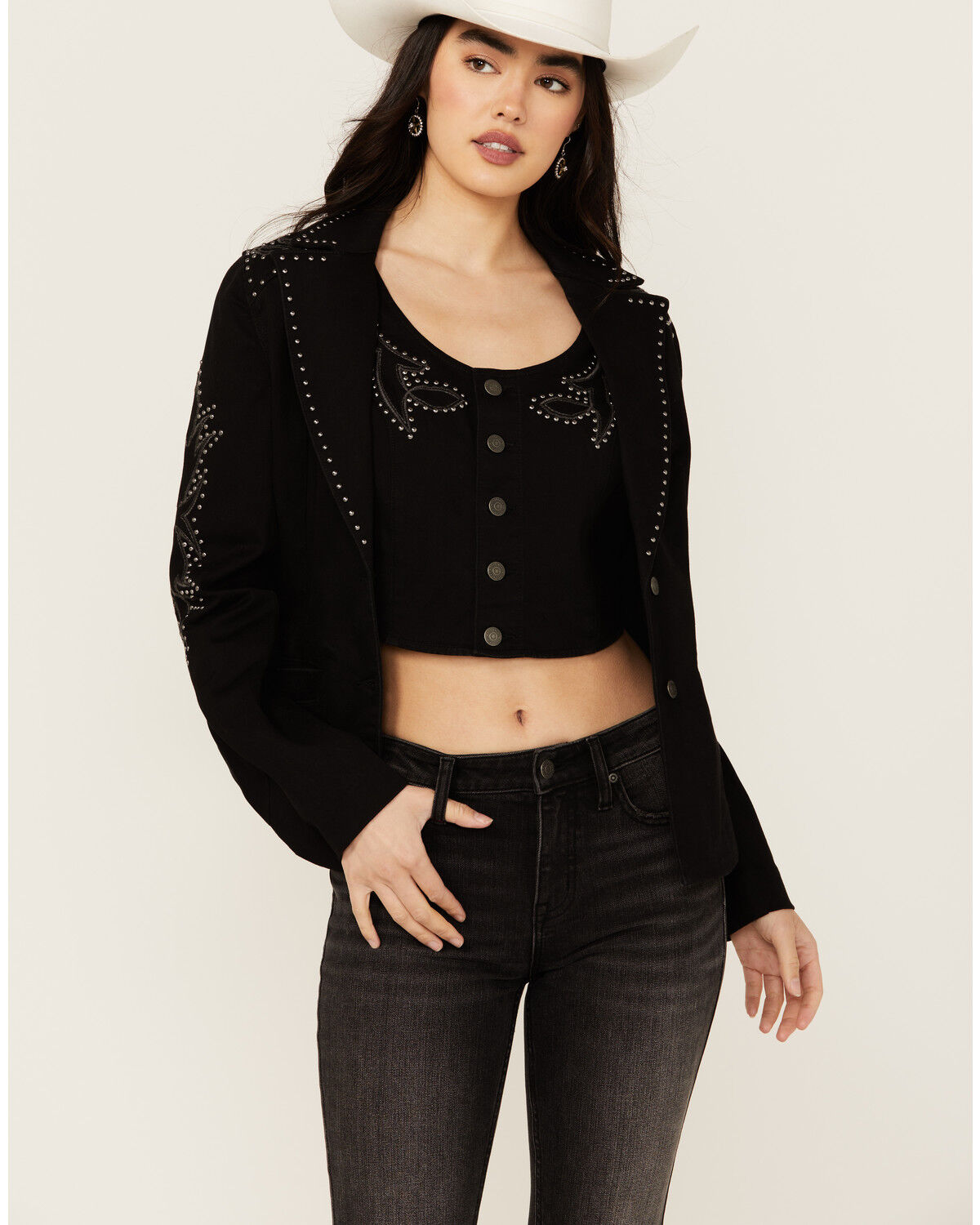 Idyllwind Women's Burbank Embroidered and Studded Super Stretch Blazer