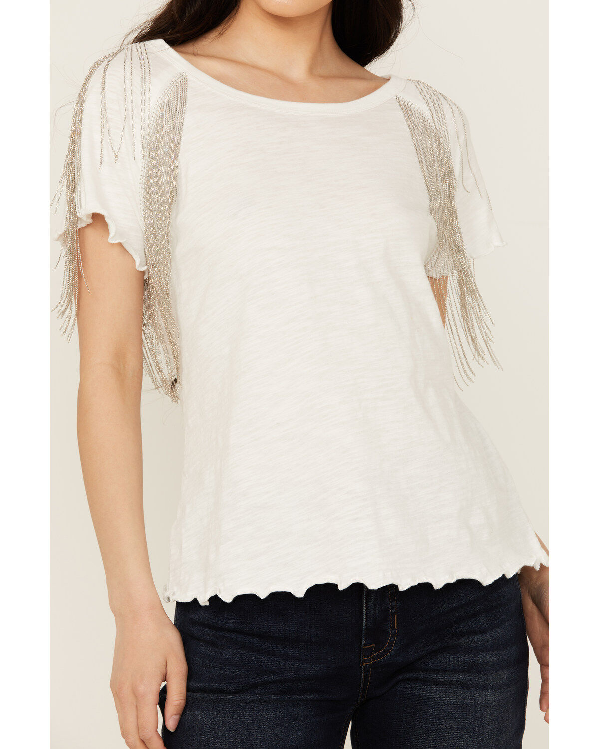 Blue B Women's Fringe Shoulder Tee
