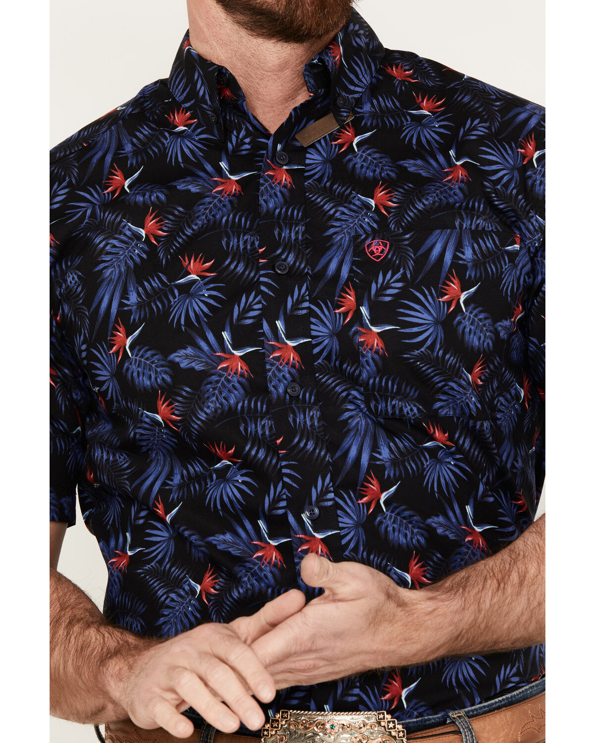 Ariat Men's Ike Fitted Short Sleeve Button Down Western Shirt