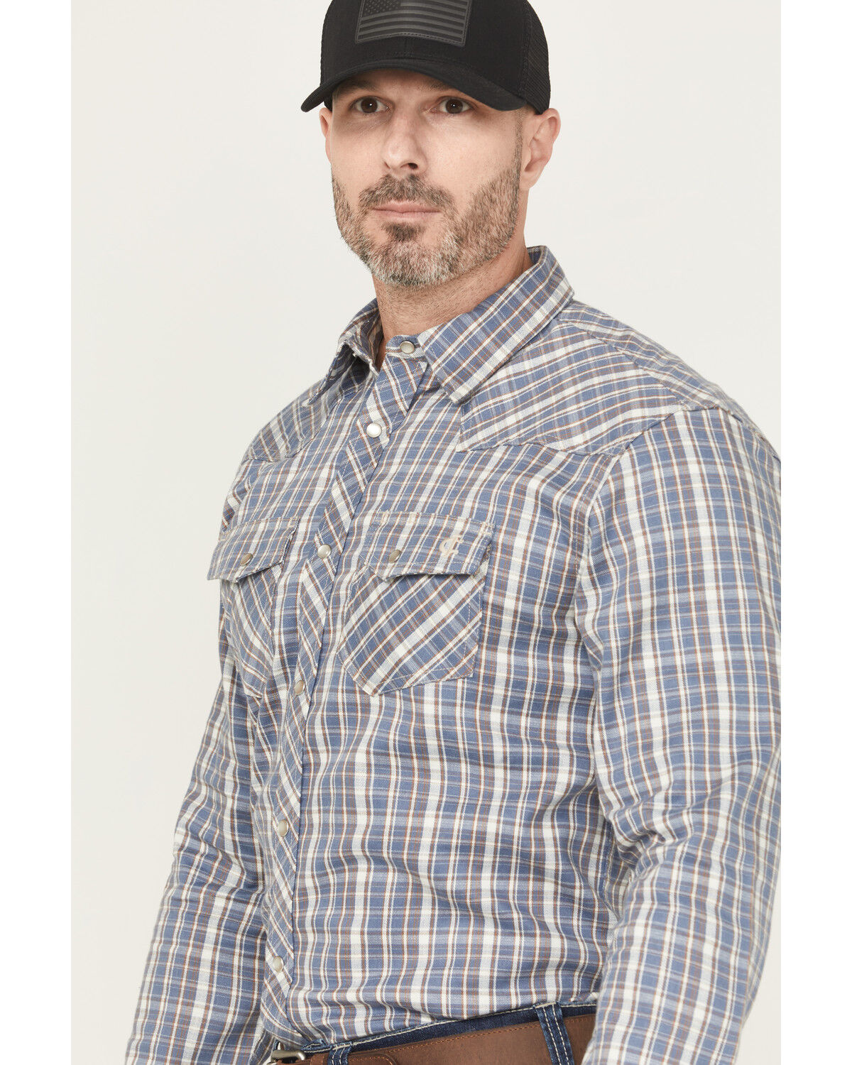 Cody James Men's FR Plaid Print Long Sleeve Snap Work Shirt