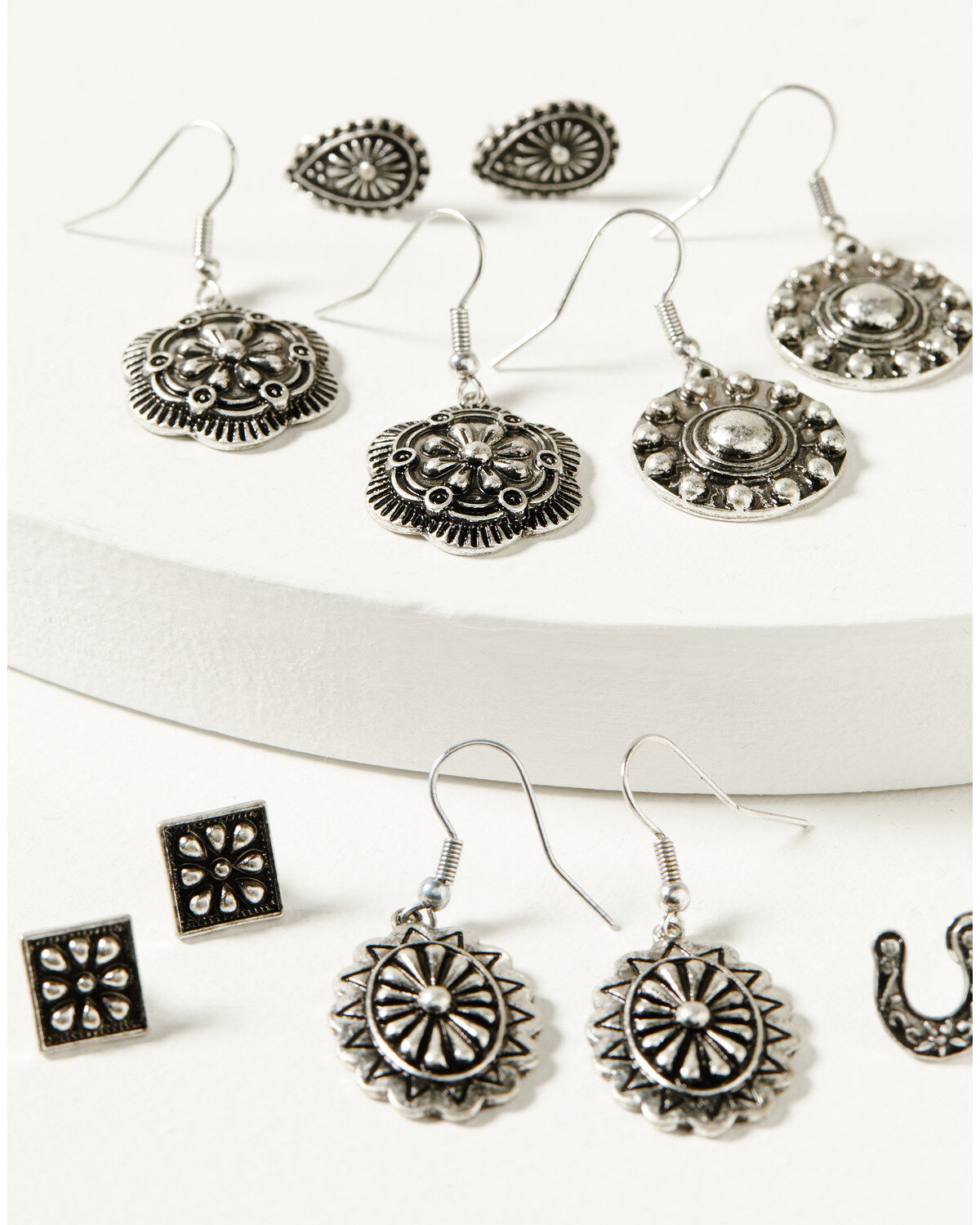 Shyanne Women's Luna Bella Silver Concho Earring Set - 6 Piece