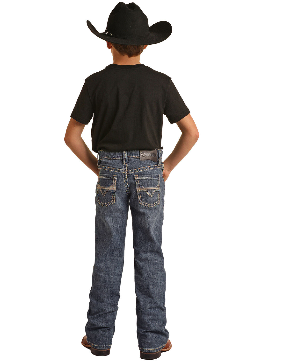 Rock & Roll Denim Boys' Medium Vintage Wash Stretch Bootcut Jeans
