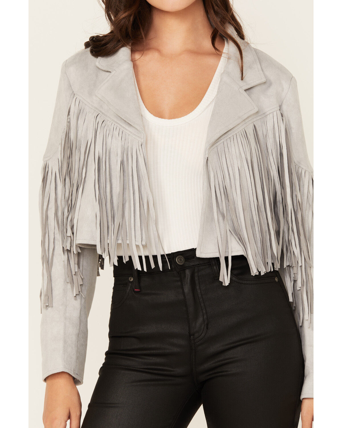 Saints & Hearts Women's Faux Suede Fringe Jacket
