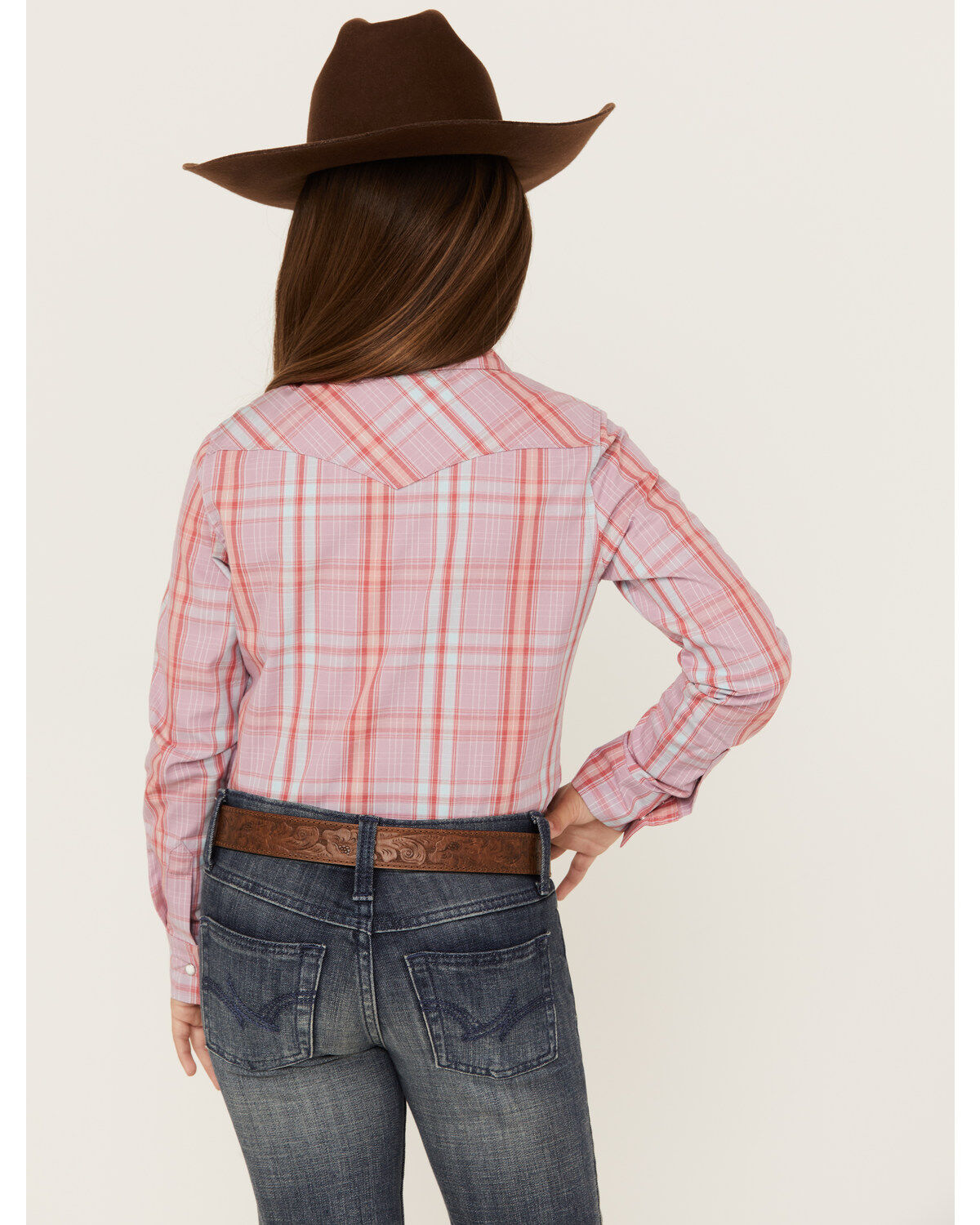 Shyanne Girls' Plaid Print Long Sleeve Snap Western Shirt