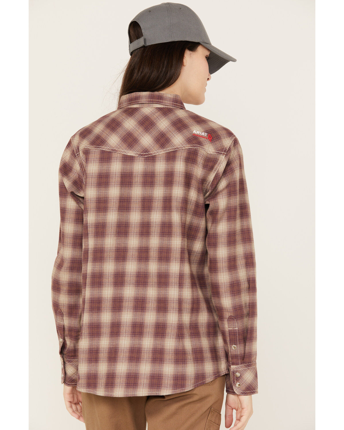 Ariat Women's Oakley FR Long Sleeve Plaid Print Snap Work Shirt