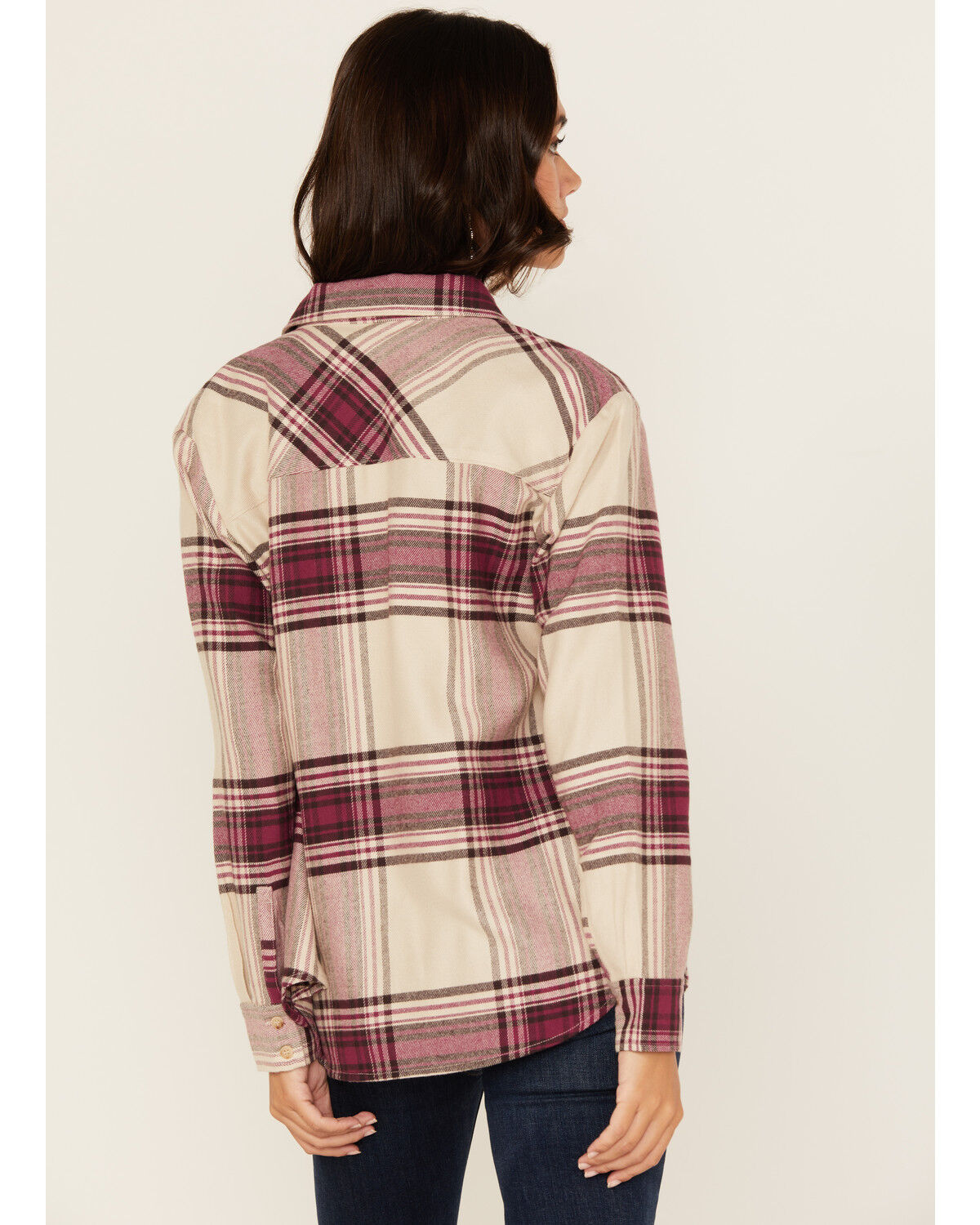 Shyanne Women's Plaid Print Long Sleeve Button-Down Western Shirt