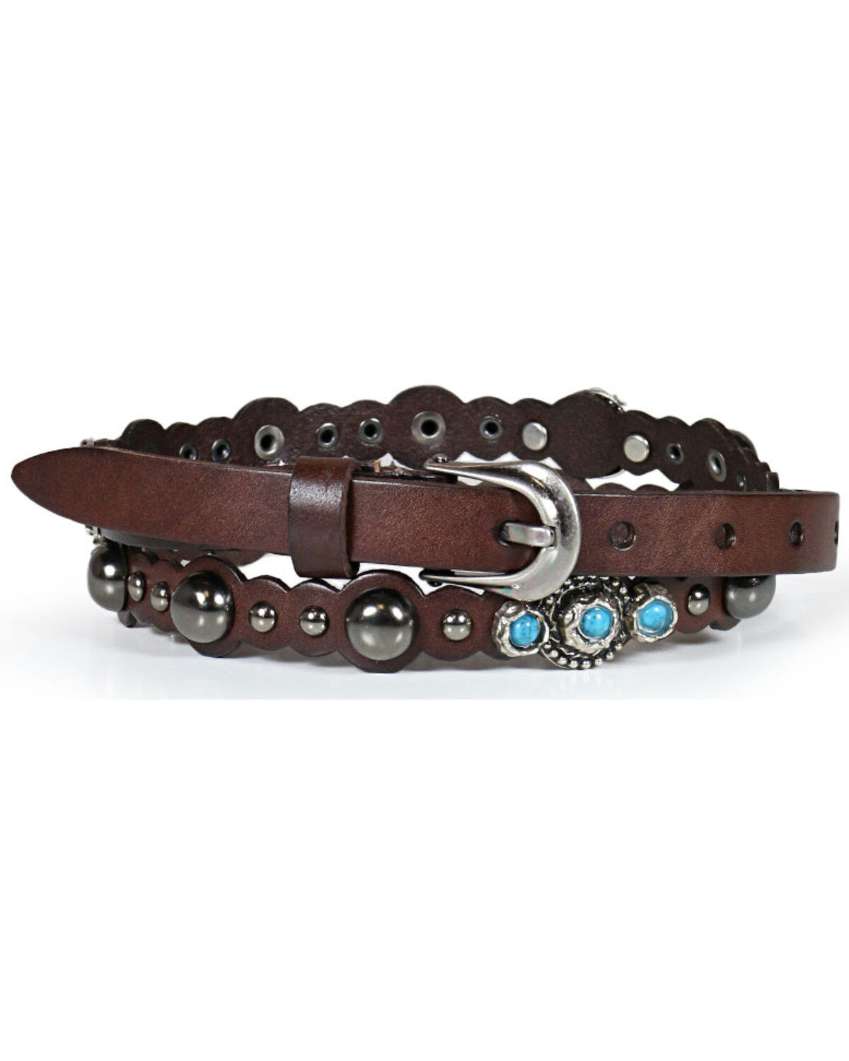 Shyanne® Women's Scallop & Stud Skinny Belt