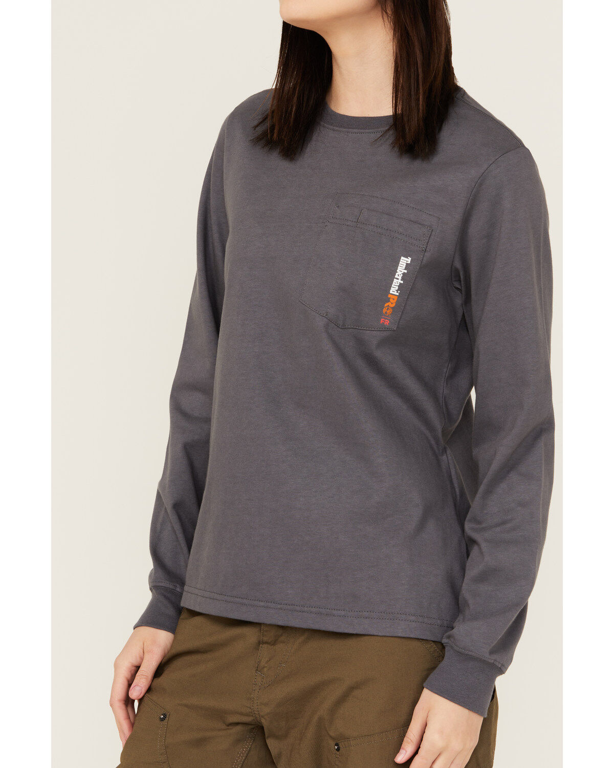 Timberland Pro Women's FR Cotton Core Long Sleeve Logo Pocket Tee