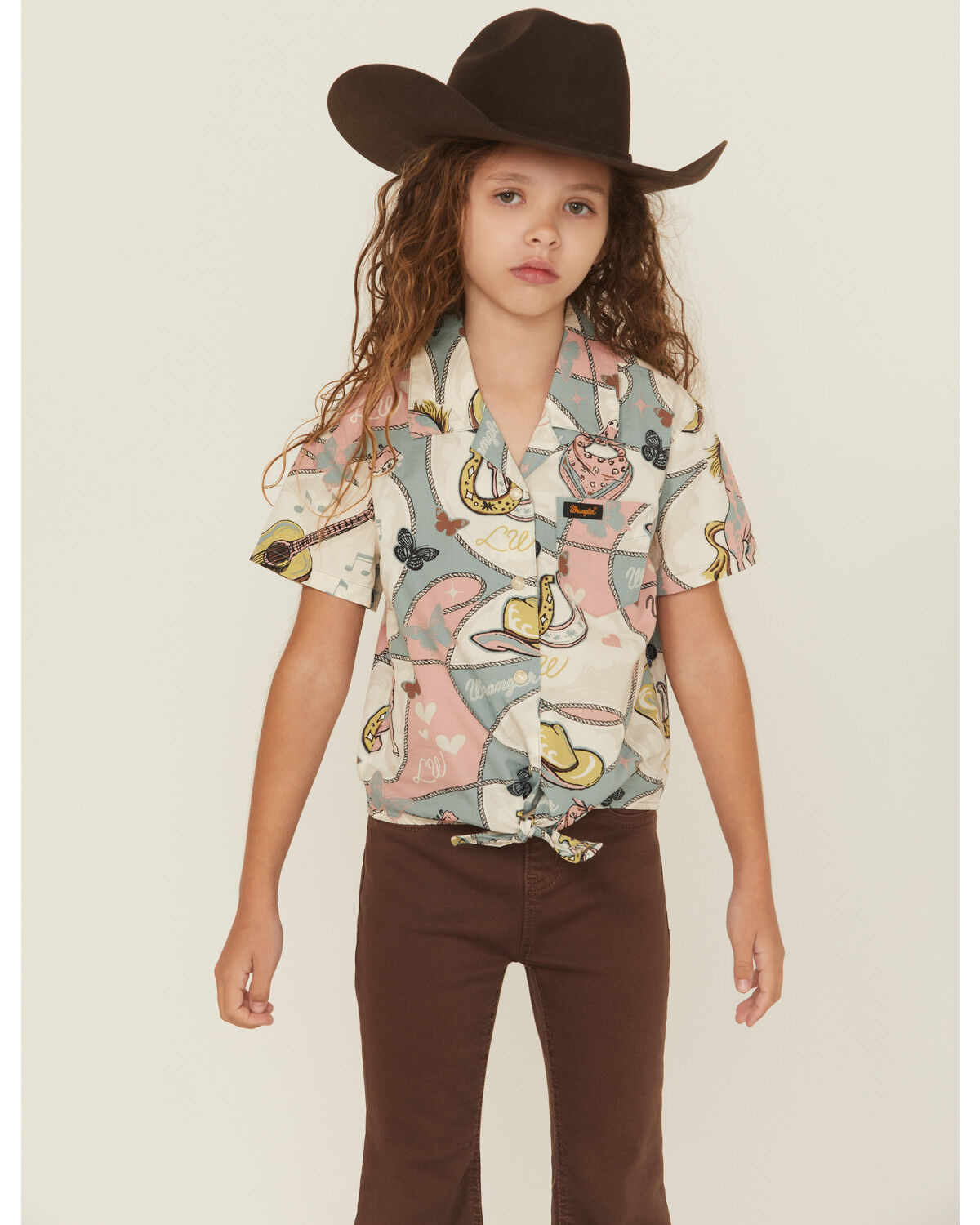 Wrangler X Lainey Wilson Girls' Wild Stallion Short Sleeve Snap Western Shirt