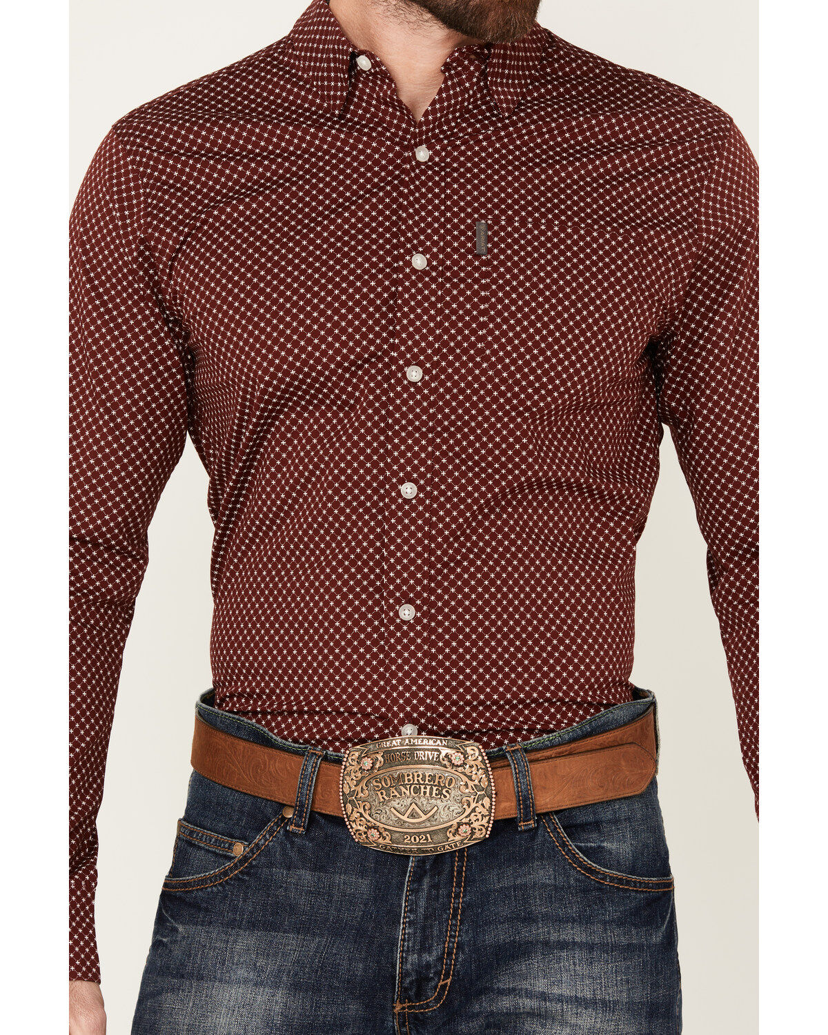 Ariat Men's Macoy Geo Print Long Sleeve Button-Down Stretch Western Shirt