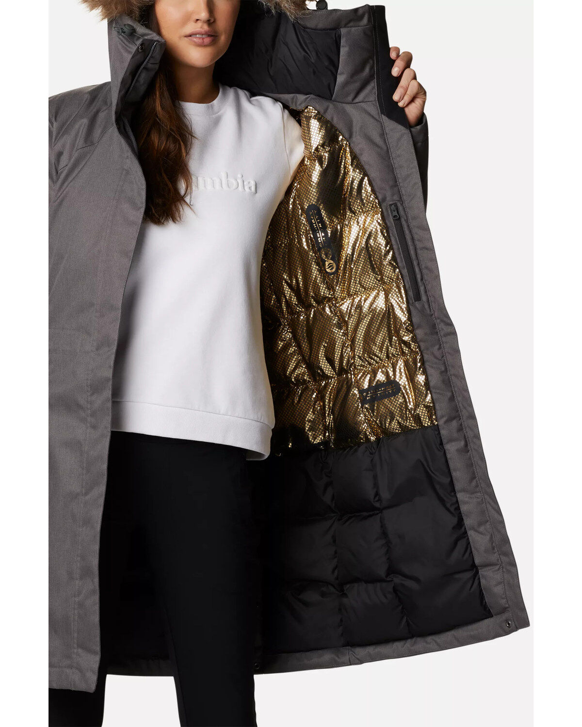 Columbia Women's Grey Juniper Ridge Omni-Heat Infinity Down Parka