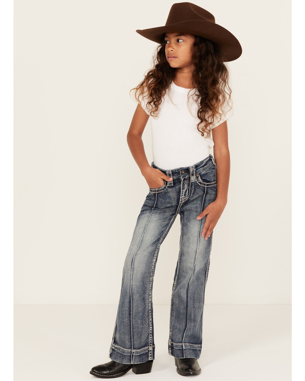 Cowgirl Tuff Girls' Front Seam Timeless Stretch Trouser Jeans