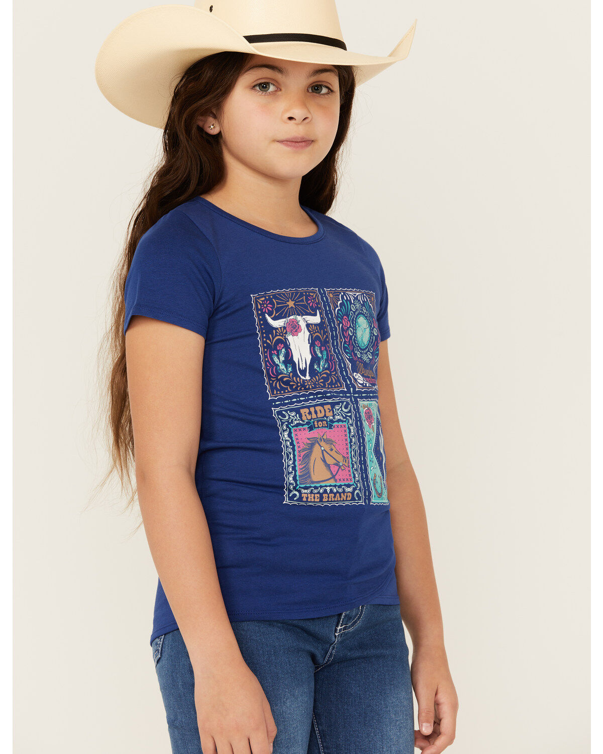 Wrangler Girls' Western Tiles Short Sleeve Graphic Tee