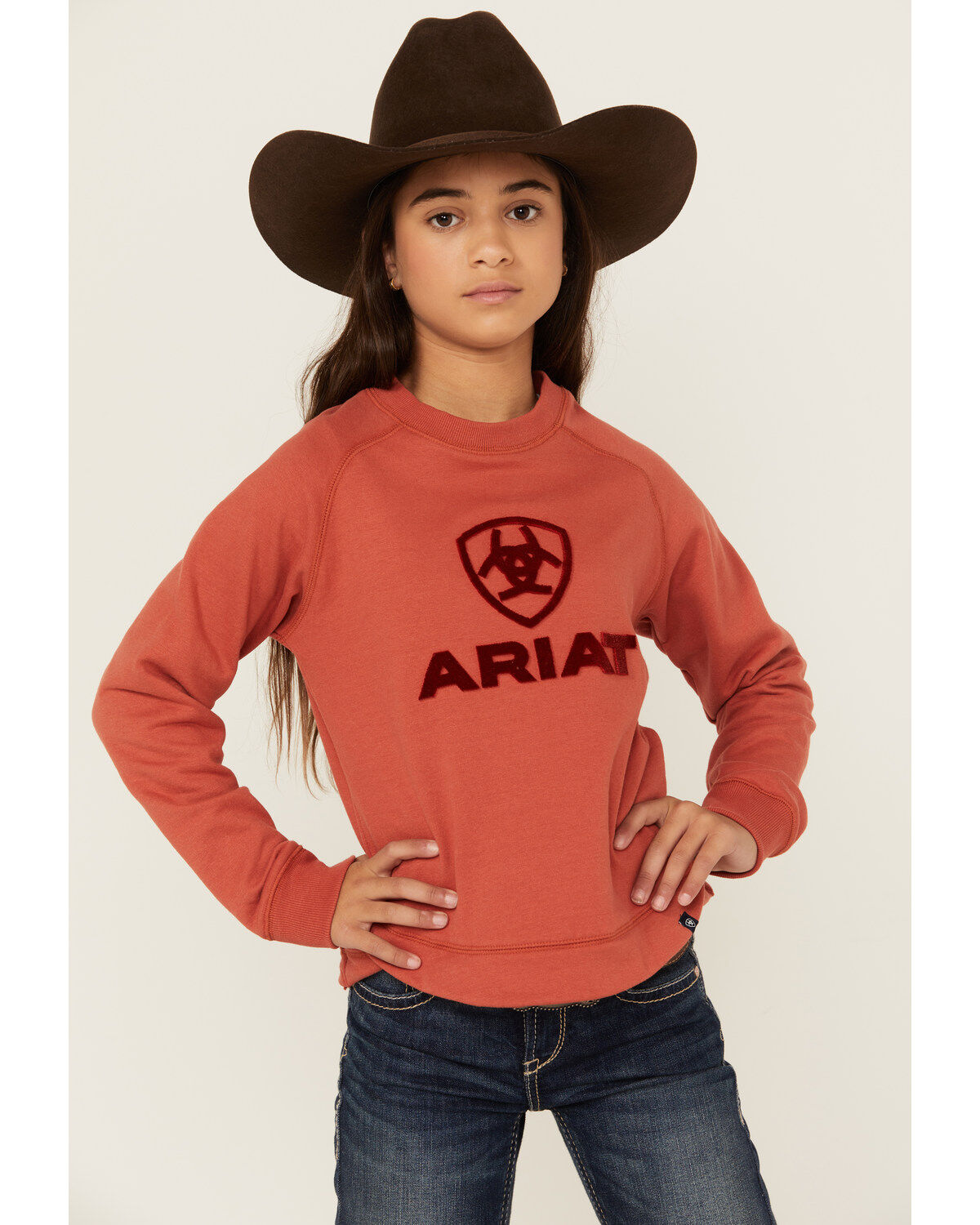 Ariat Girls' Benicia Felt Logo Sweatshirt