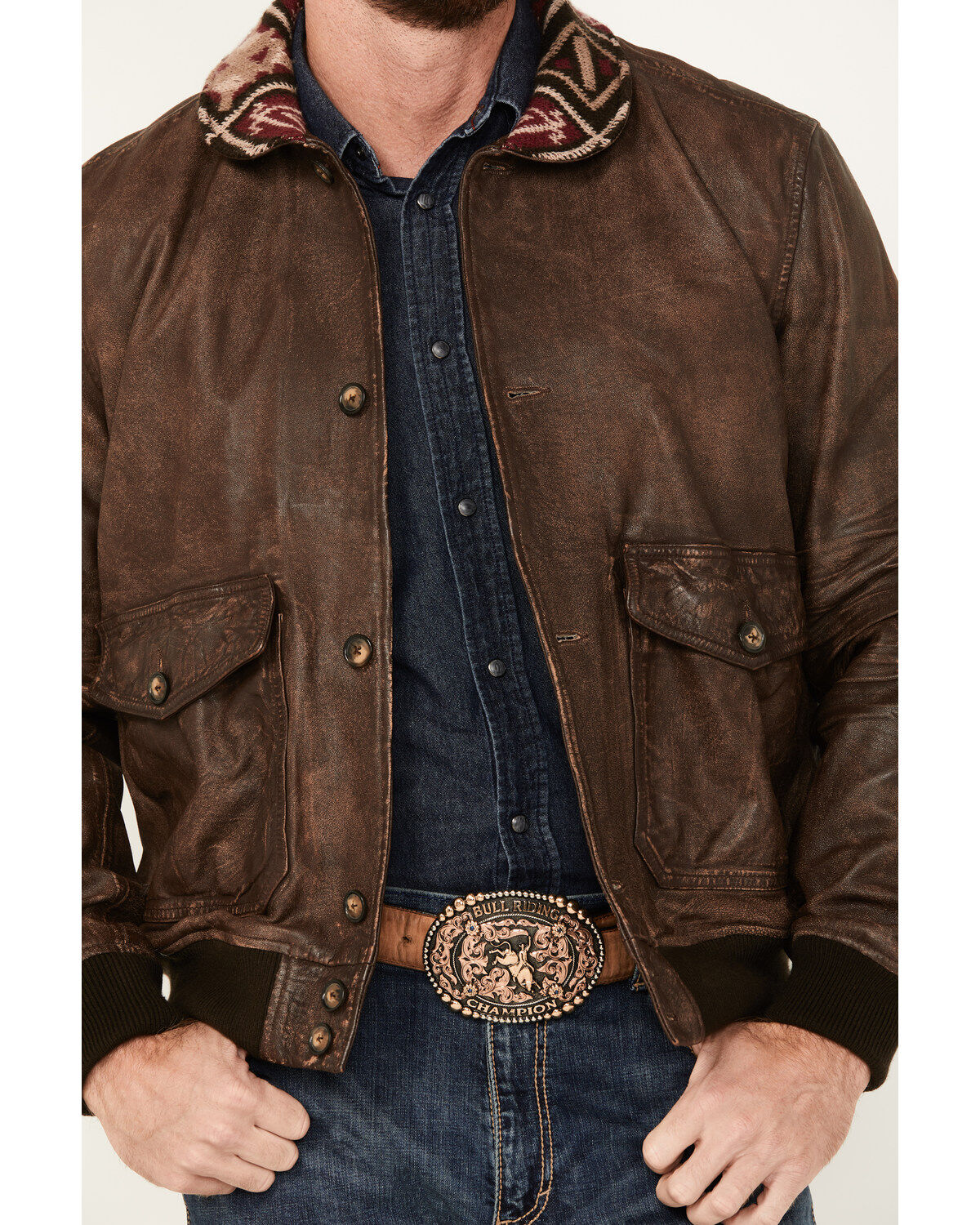 Cody James Men's Button-Down Bomber Jacket