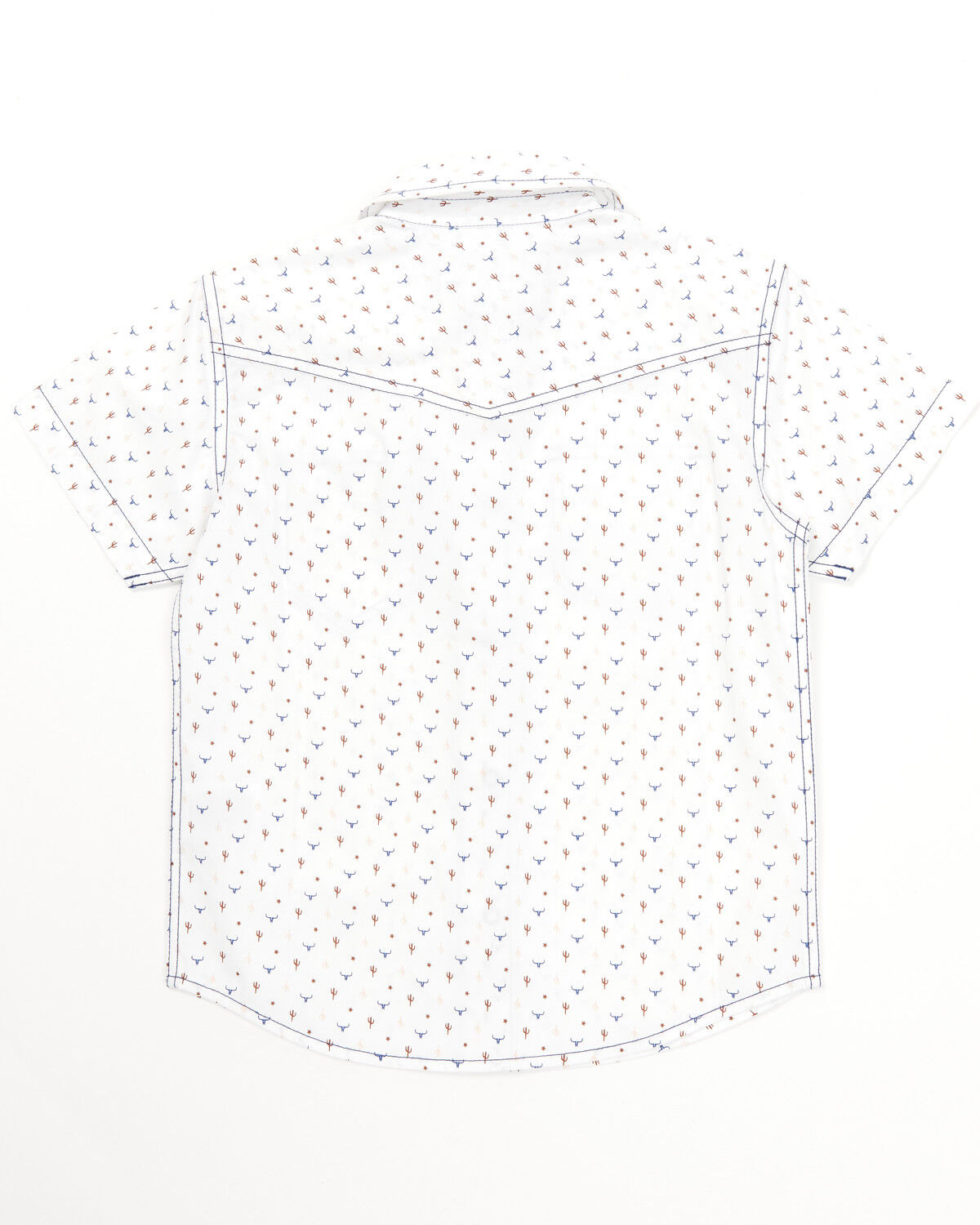 Cody James Toddler Boys' Bull Cactus Print Short Sleeve Snap Western Shirt