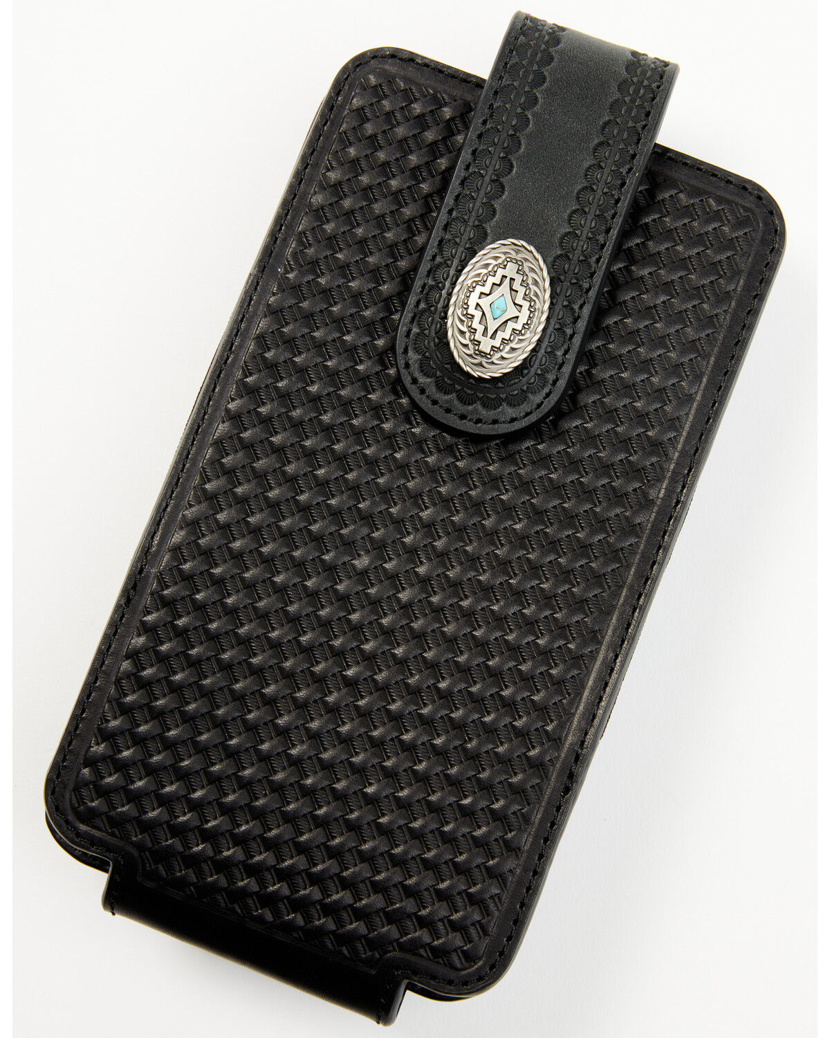 Cody James Men's Dwight Basketweave Tooled Cellphone Case