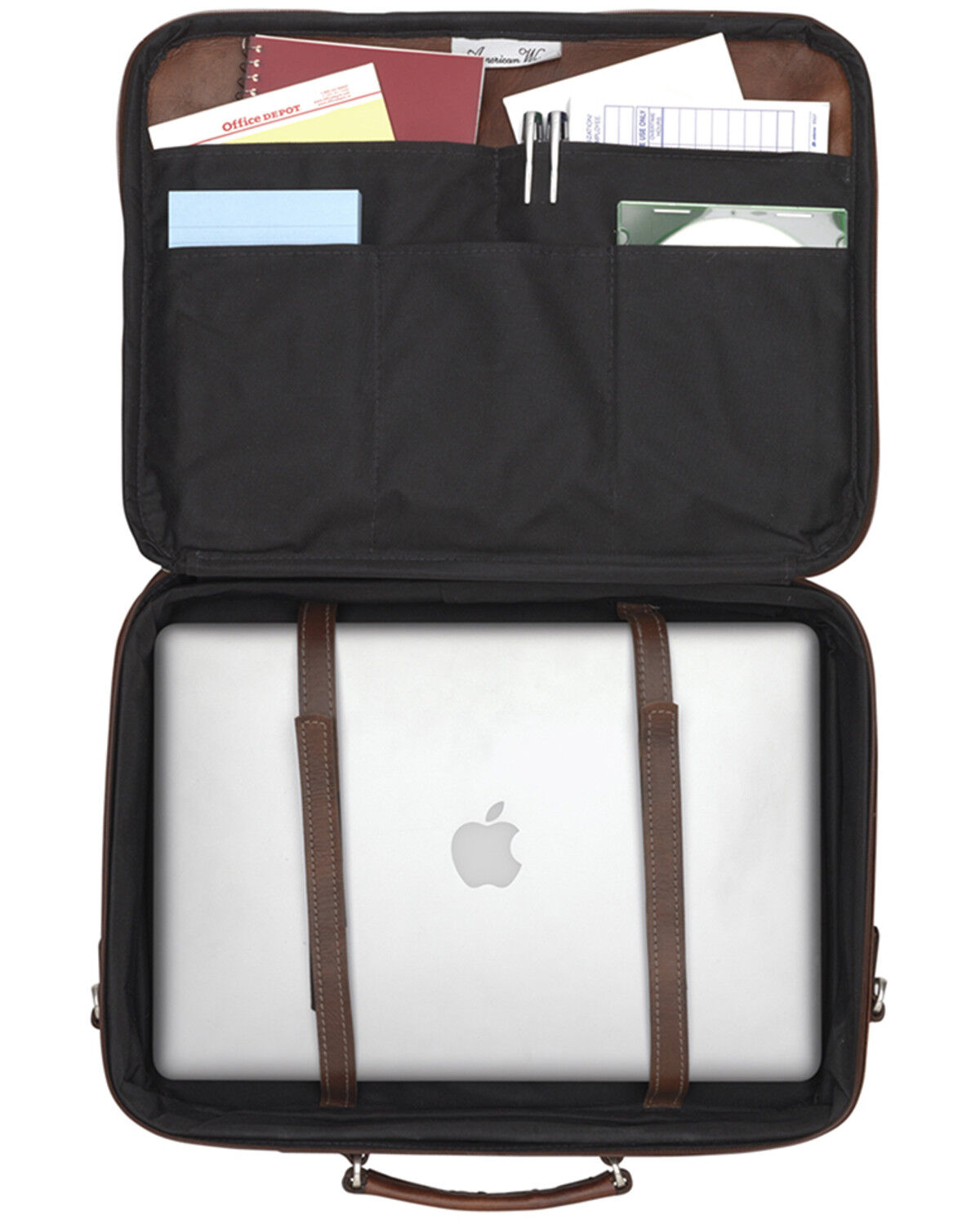 American West Leather Laptop Briefcase