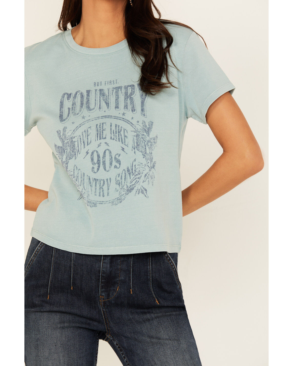 Cleo + Wolf Women's Aiden Short Sleeve Cropped Graphic Tee