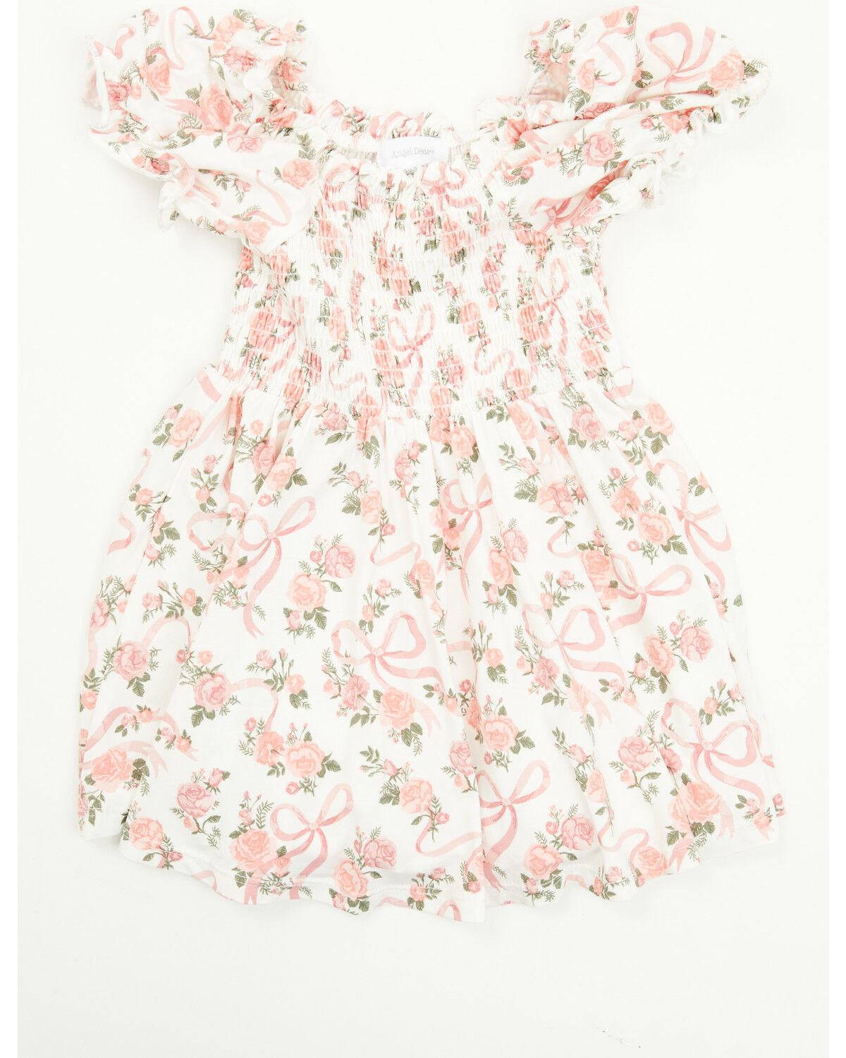 Angel Dear Infant Girls' Ribbons and Flowers Puff Sleeve Dress